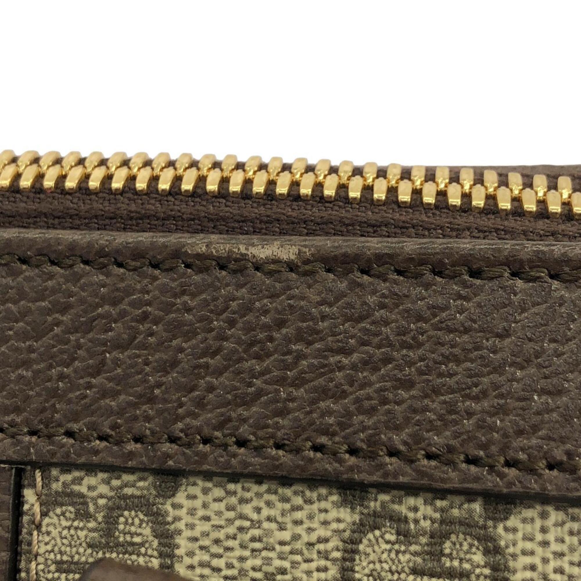 Gucci Beige Brown Gg Supreme Leather Handbag (Pre-Owned)
