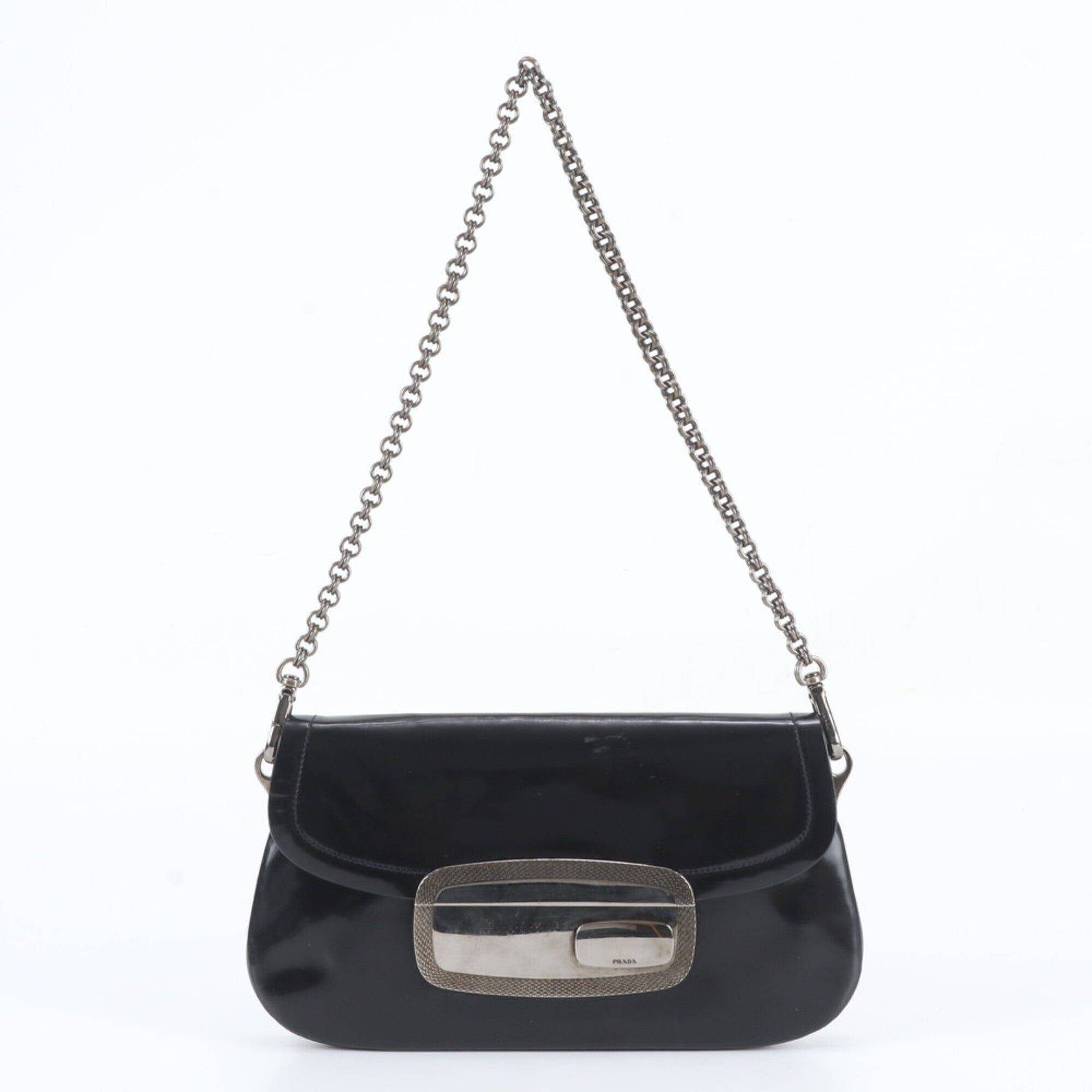 Prada Black Leather Handbag Shoulder Bag (Pre-Owned)
