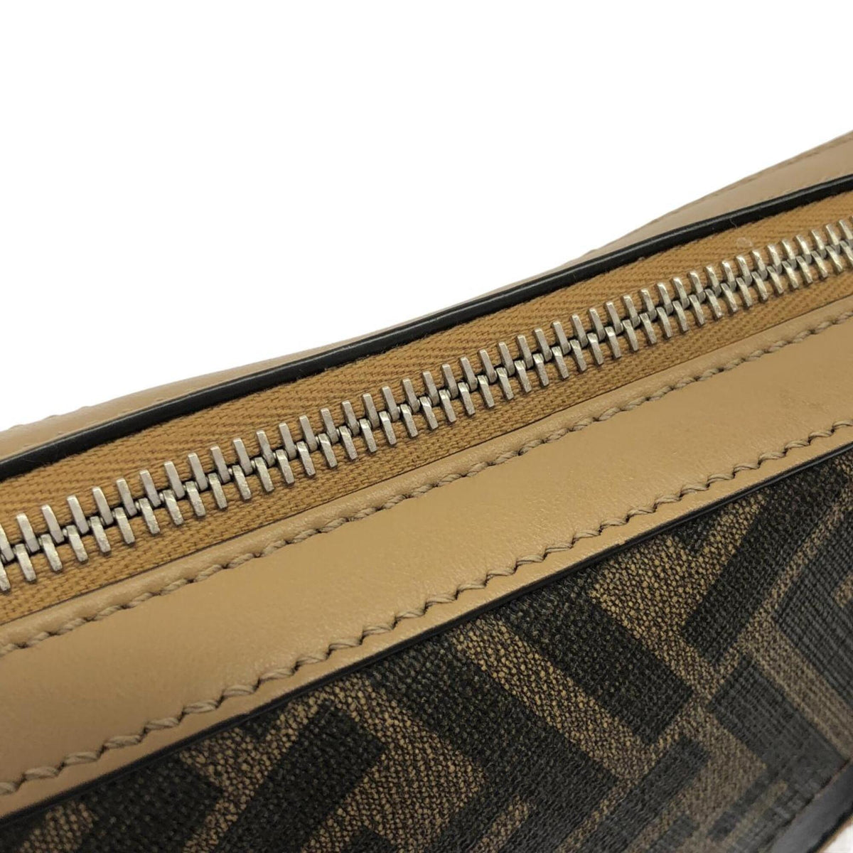 Fendi Brown Coated Canvas Leather Shoulder Bag (Pre-Owned)