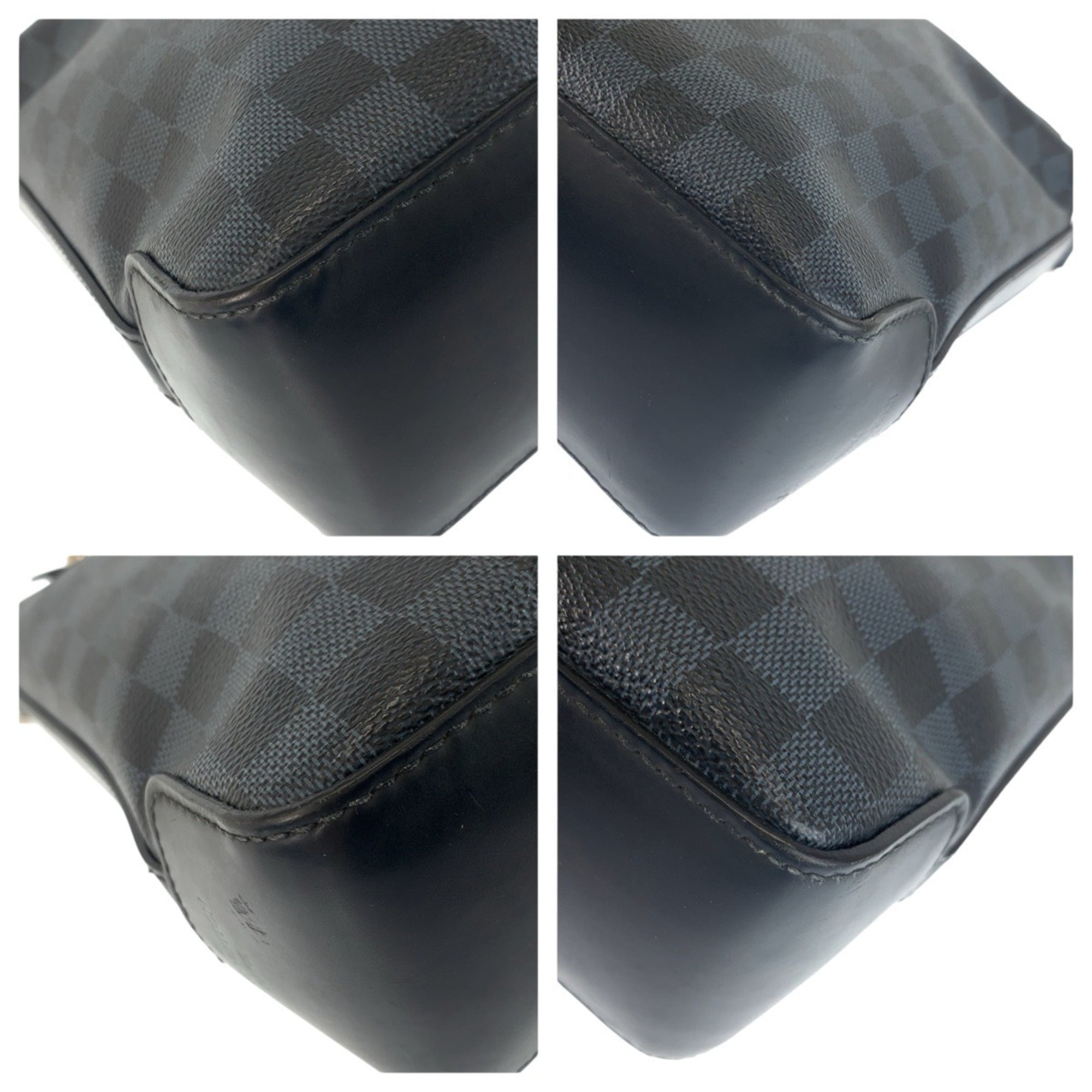 Louis Vuitton Black Blue Pvc Leather Briefcase Shoulder Bag (Pre-Owned)