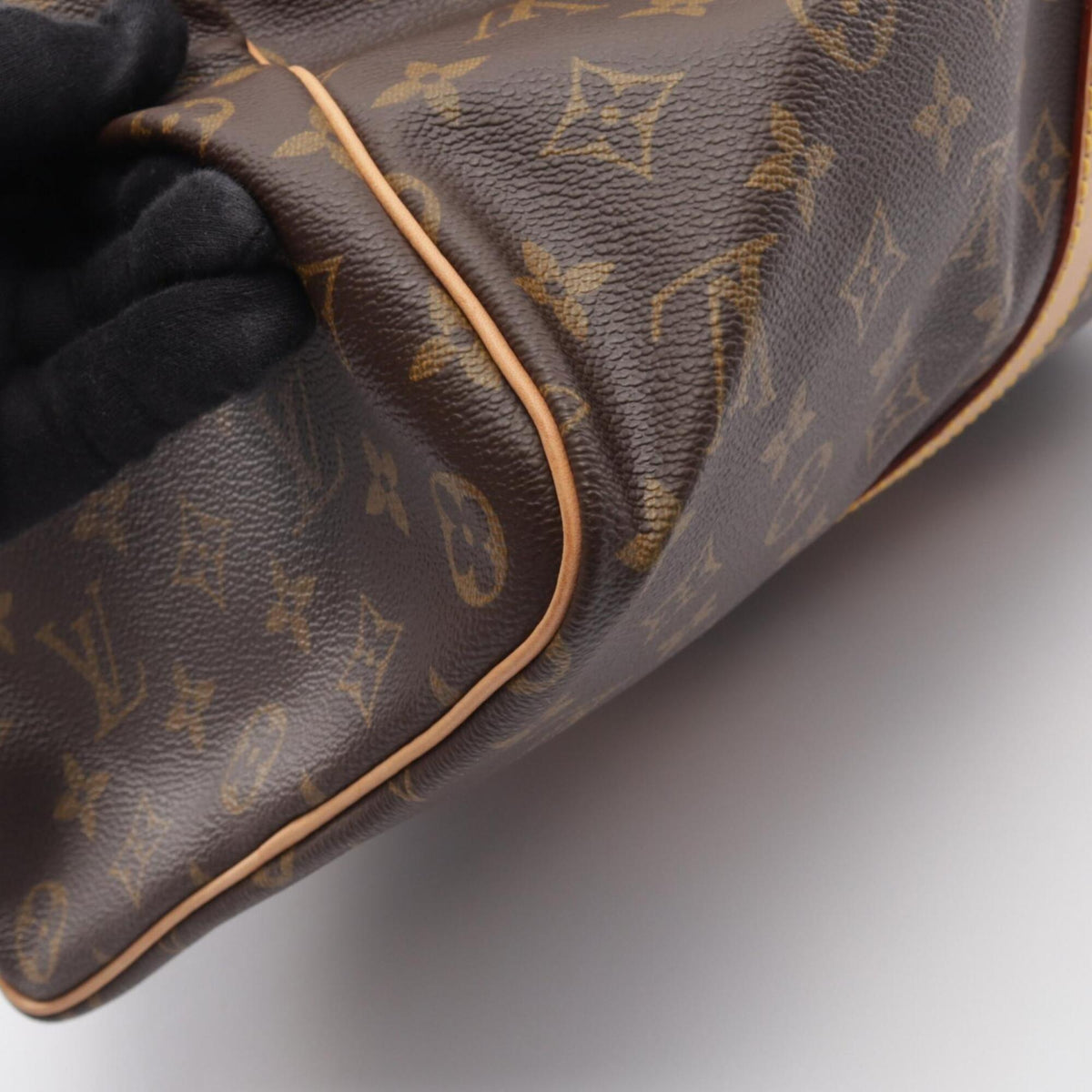 Louis Vuitton Brown Coated Canvas Leather Boston Bag Handbag (Pre-Owned)
