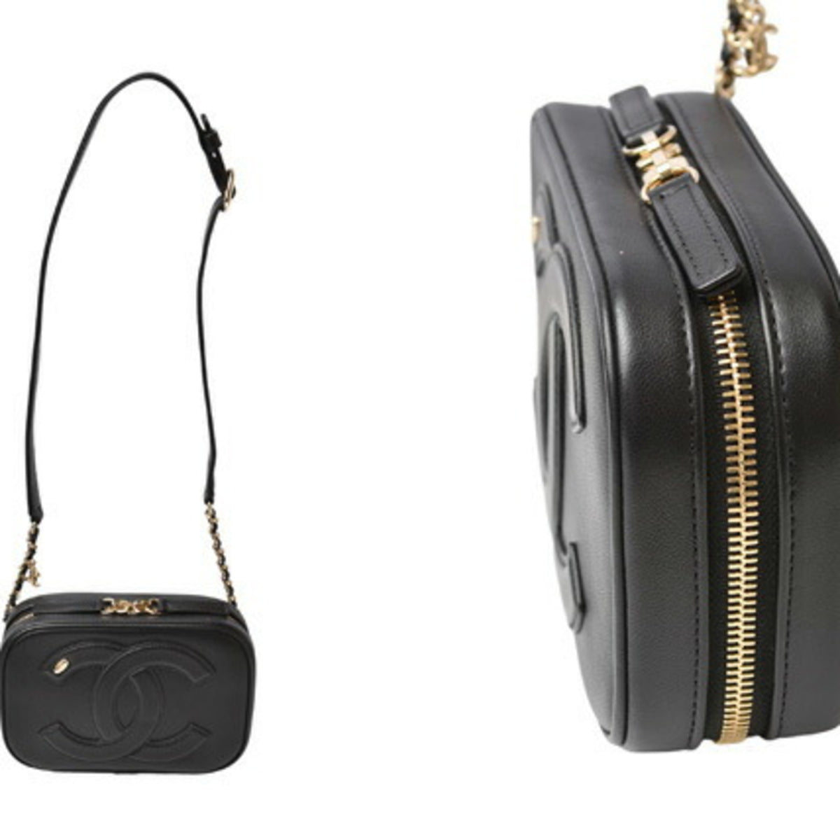 Chanel Black Leather Shoulder Bag (Pre-Owned)