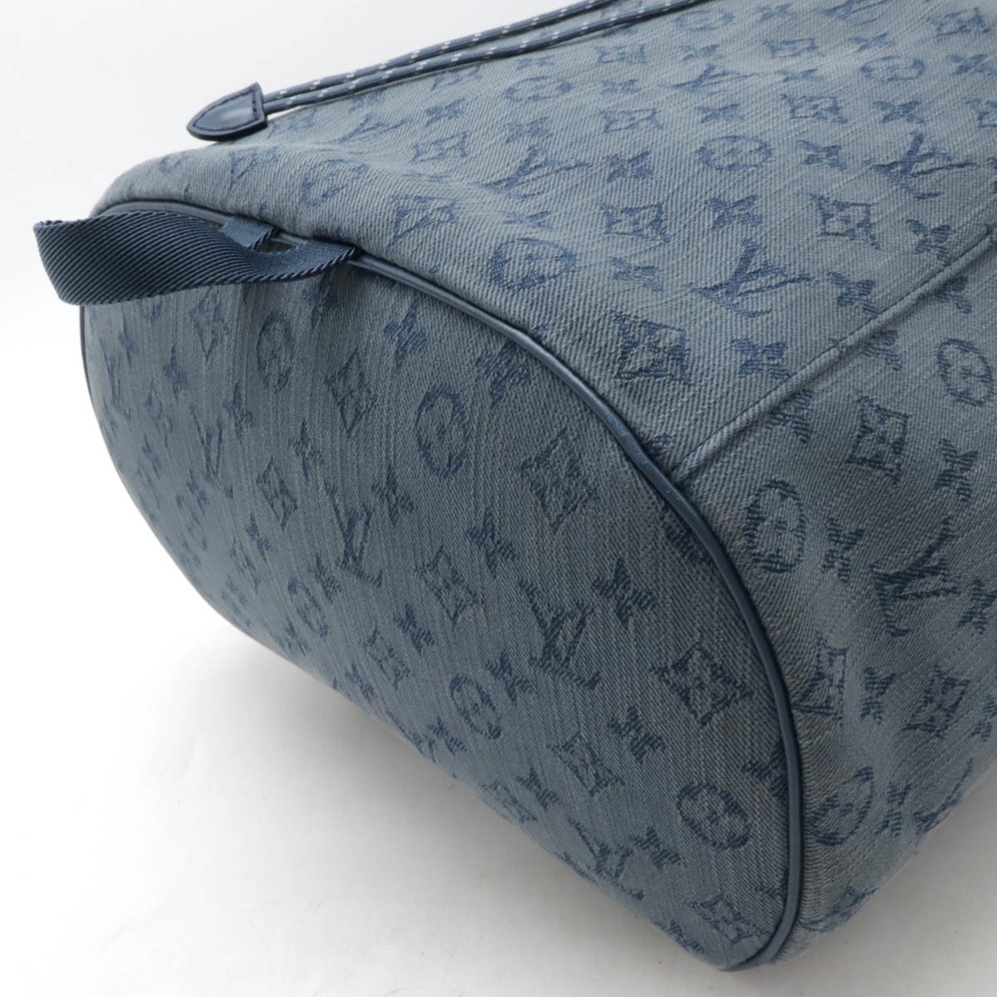Louis Vuitton Monogram Denim Navy Monogram Denim Leather Backpack Shoulder Bag (Pre-Owned)