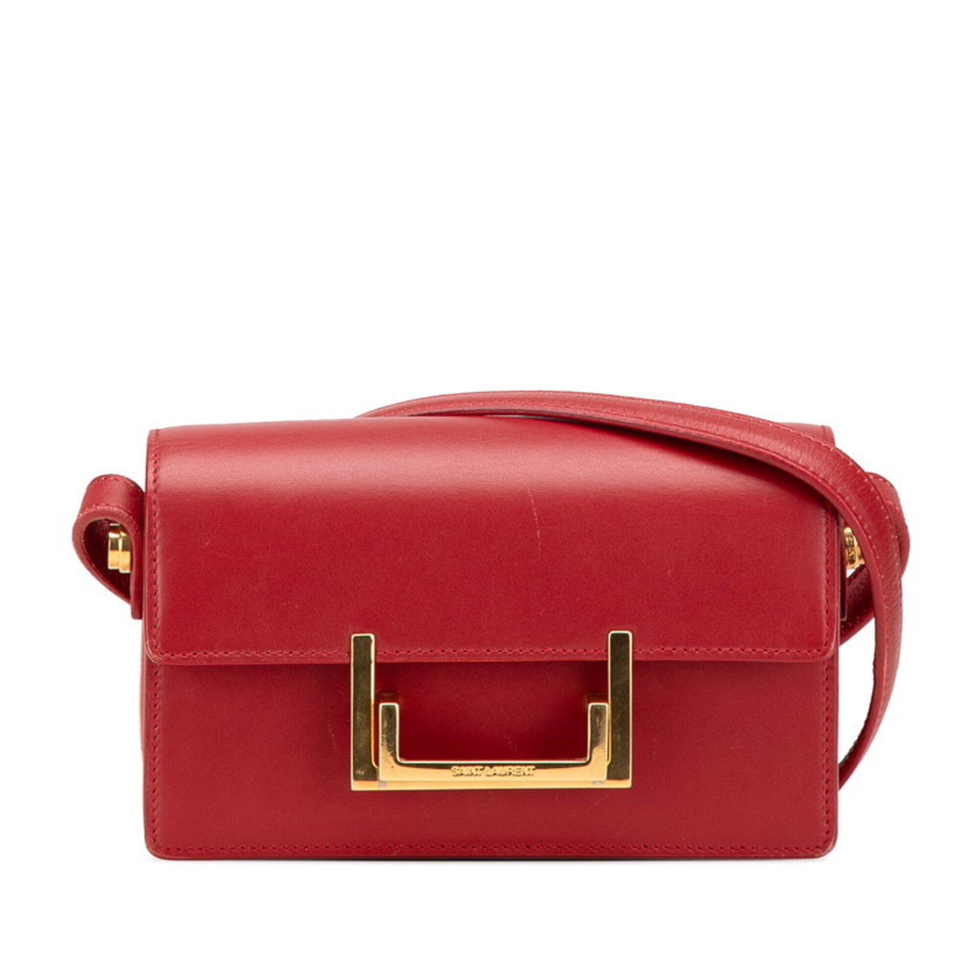 Saint Laurent Red Color Leather Shoulder Bag (Pre-Owned)