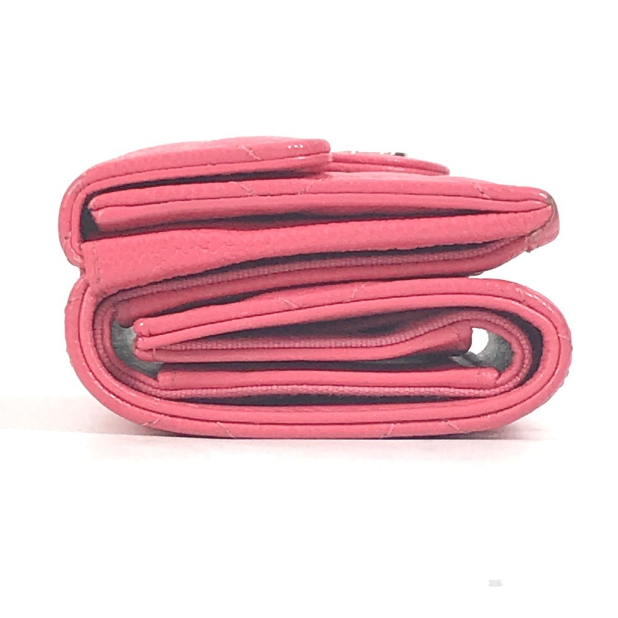 Chanel Pink Grained Calfskin Wallet (Tri-Fold) (Pre-Owned)