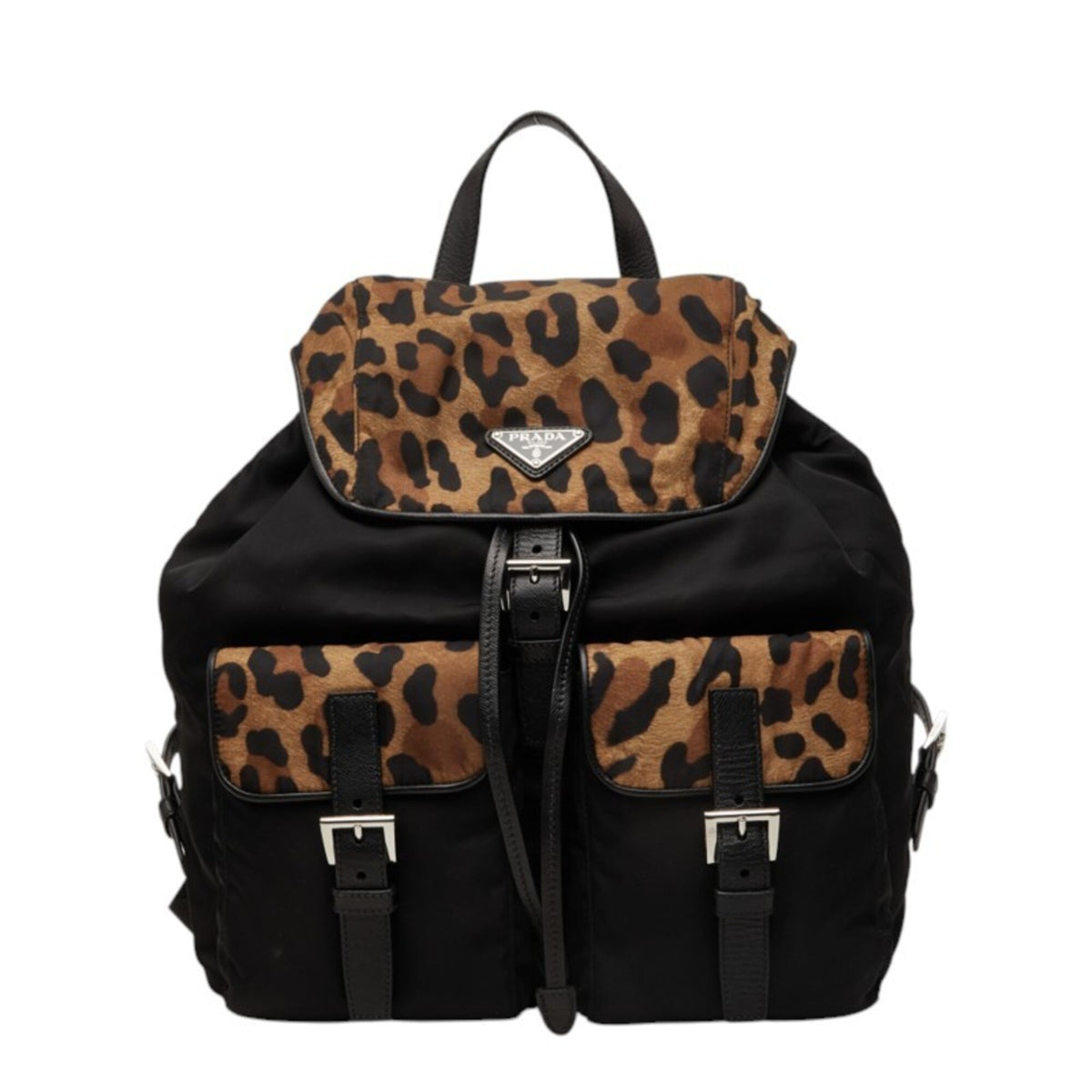 Prada Black Brown Nylon Backpack (Pre-Owned)
