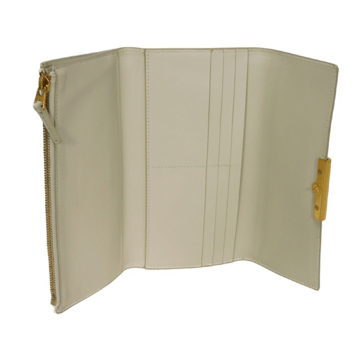 Bottega Veneta Ivory White Leather Wallet (Tri-Fold) (Pre-Owned)