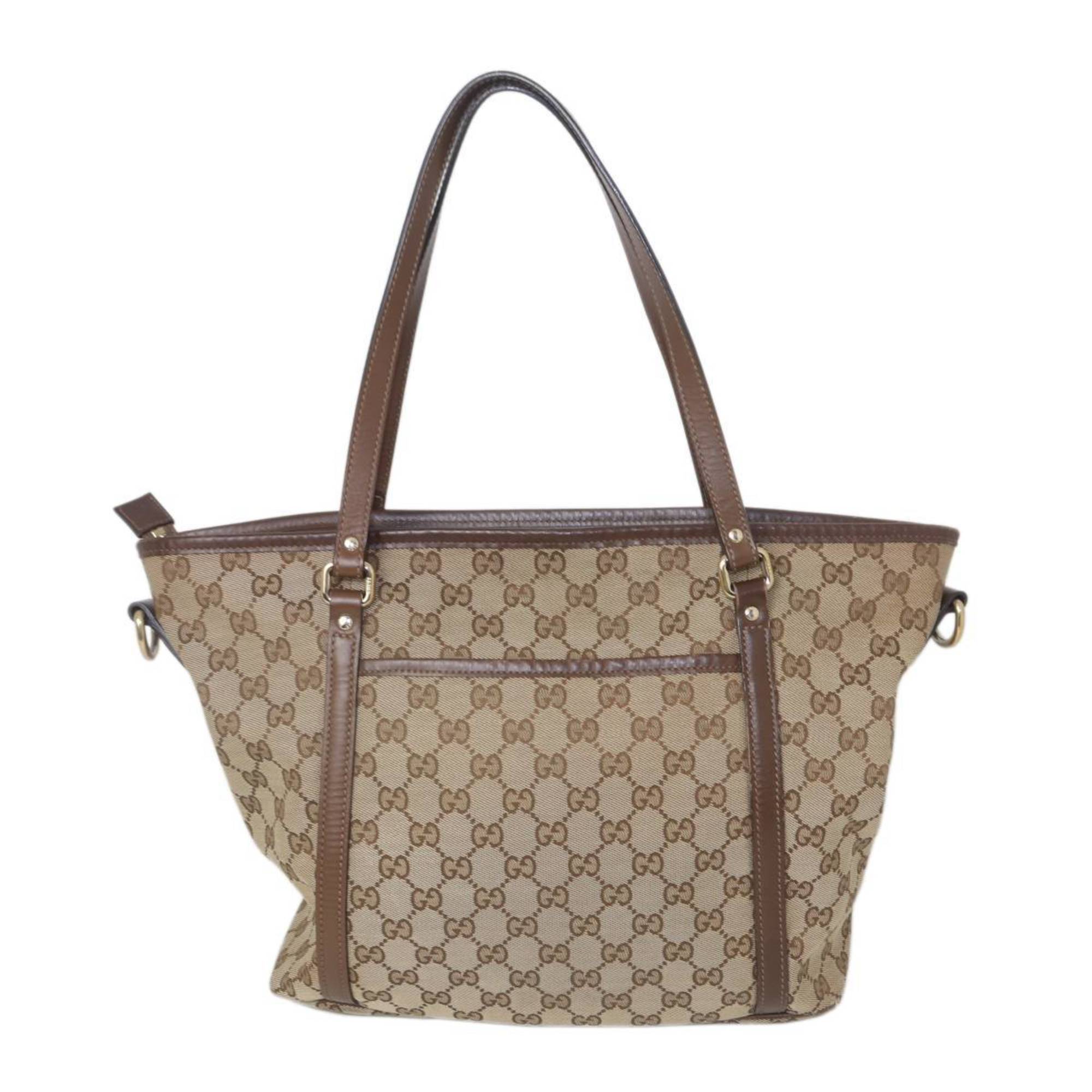 Gucci Beige Leather Tote Bag (Pre-Owned)
