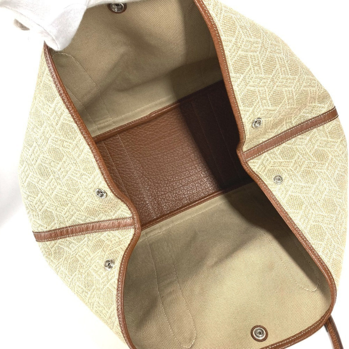 Hermes Beige Toile So H Boston Bag Shoulder Bag Tote Bag (Pre-Owned)