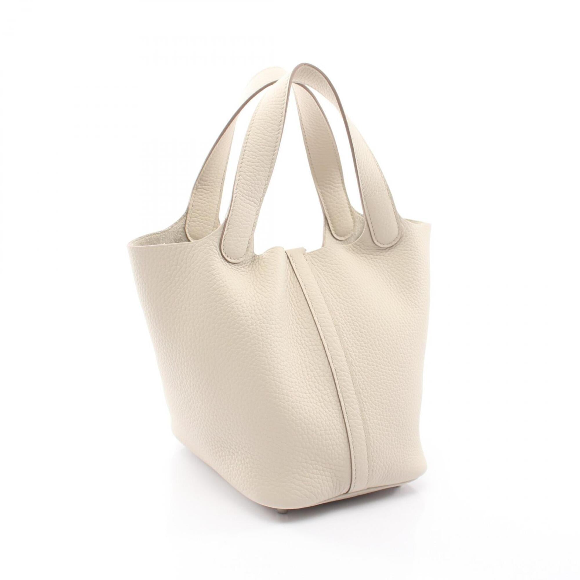Hermes Ivory Taurillon Clemence Leather Leather Handbag (Pre-Owned)