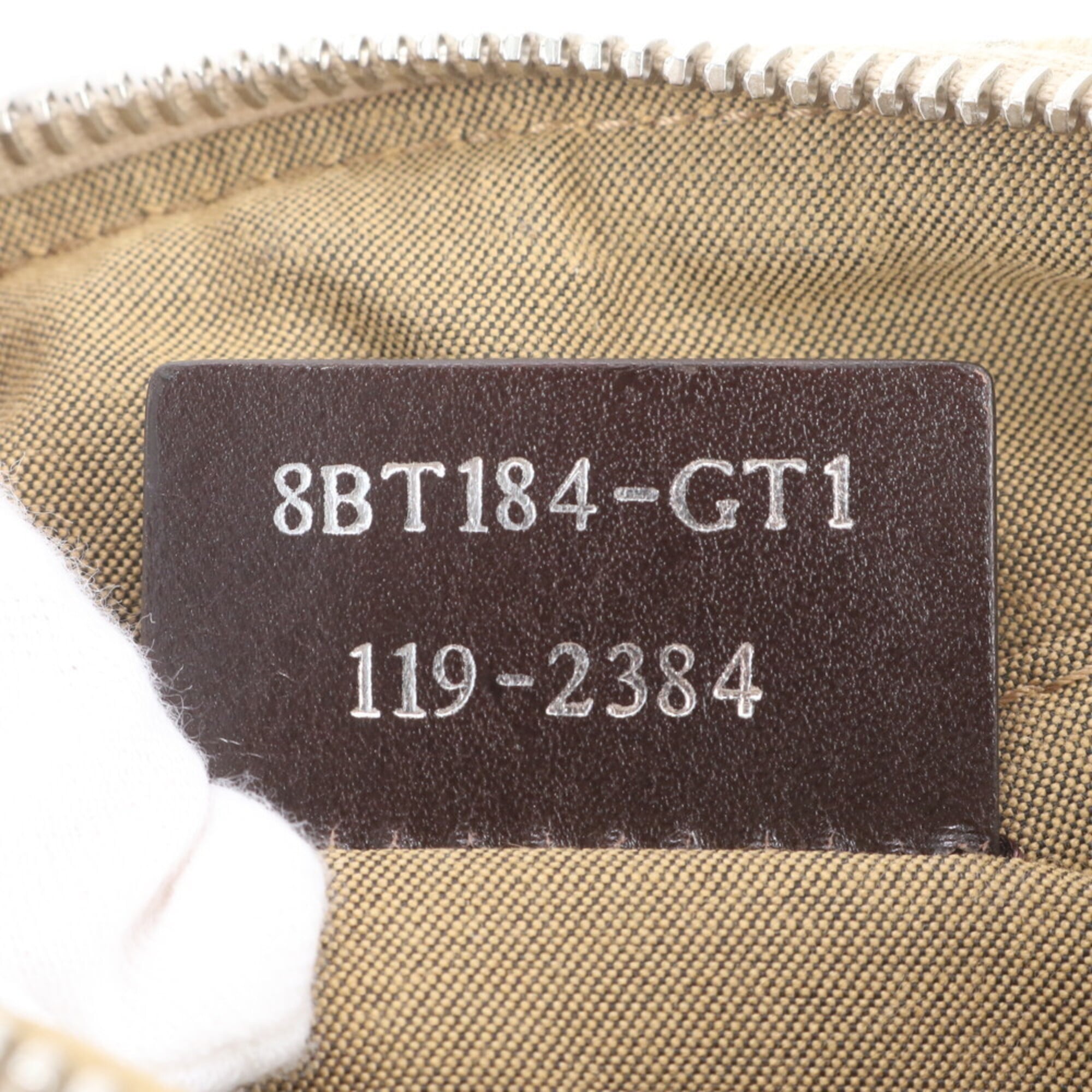Fendi Beige Brown Leather Canvas Handbag Shoulder Bag Tote Bag (Pre-Owned)