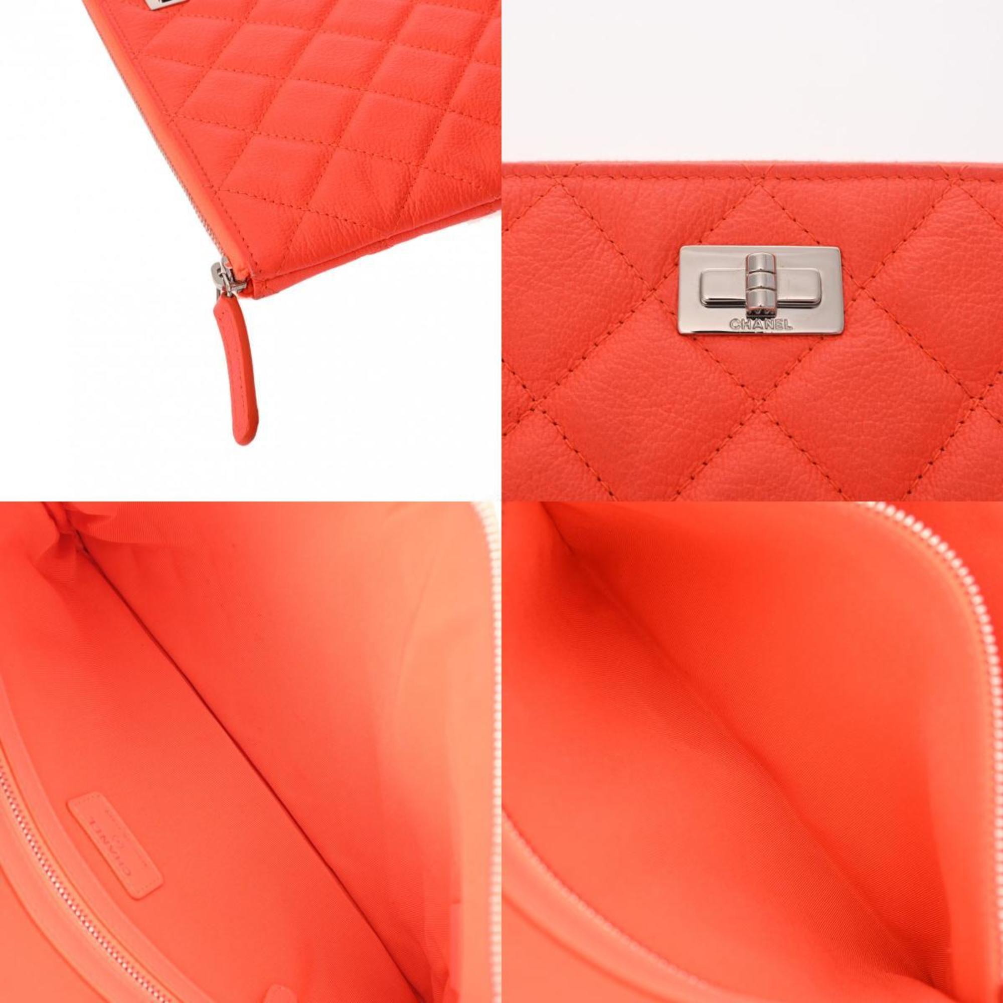 Chanel Orange Leather Clutch Bag (Pre-Owned)