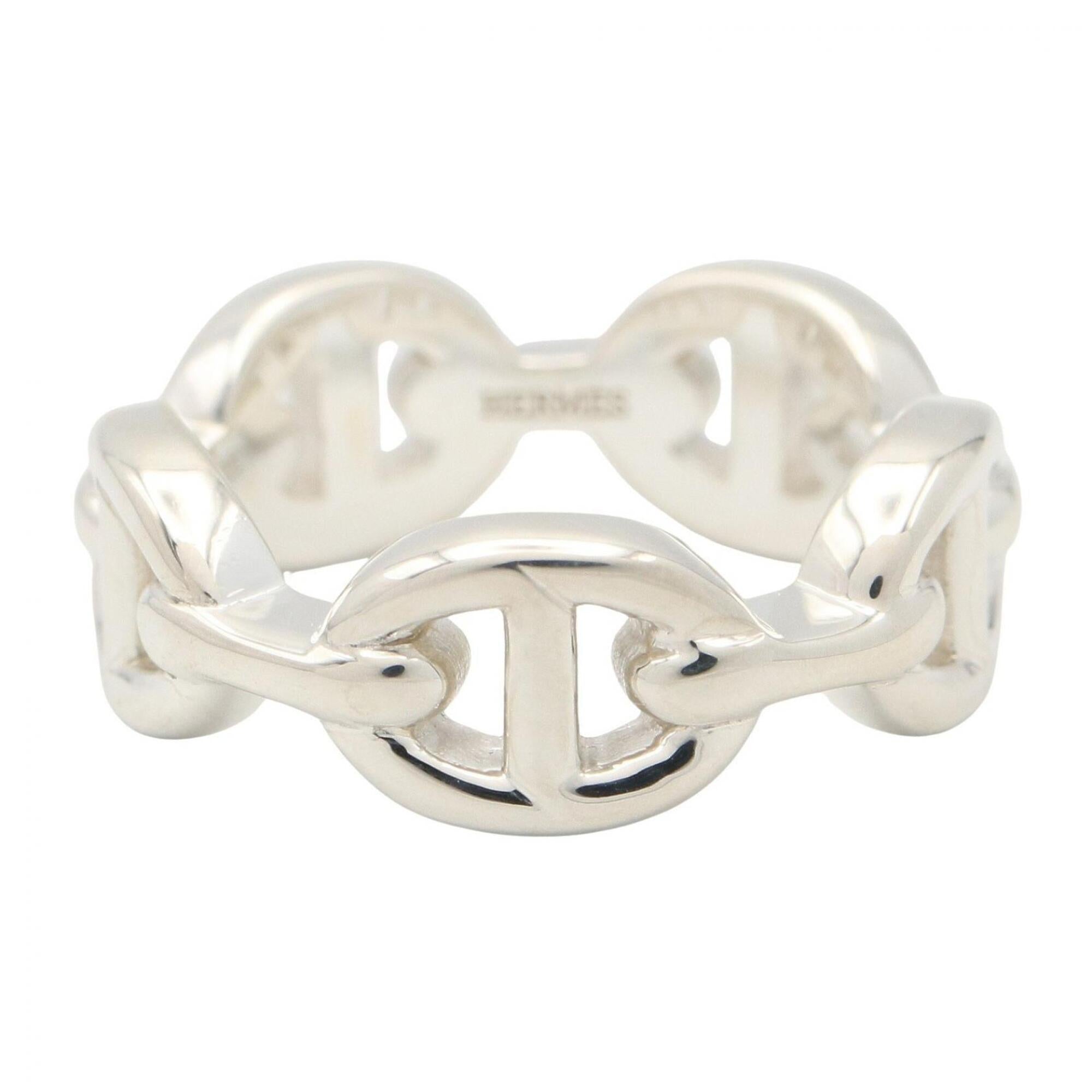 Hermes Silver Silver 925 Band Ring (Pre-Owned)