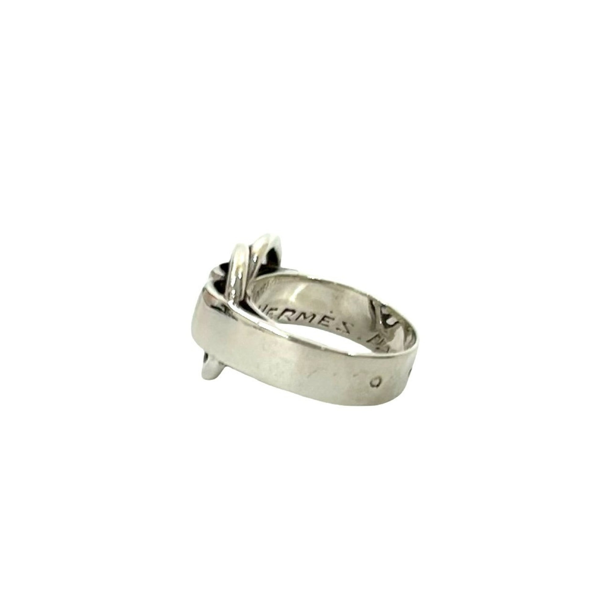Hermes Silver Silver 925 Band Ring (Pre-Owned)