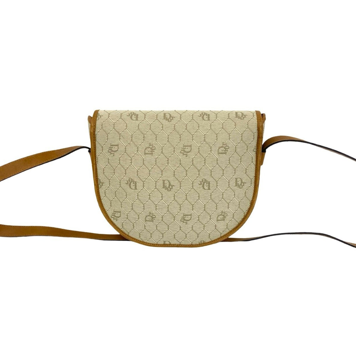 Christian Dior Brown Khaki Leather Pvc Shoulder Bag (Pre-Owned)