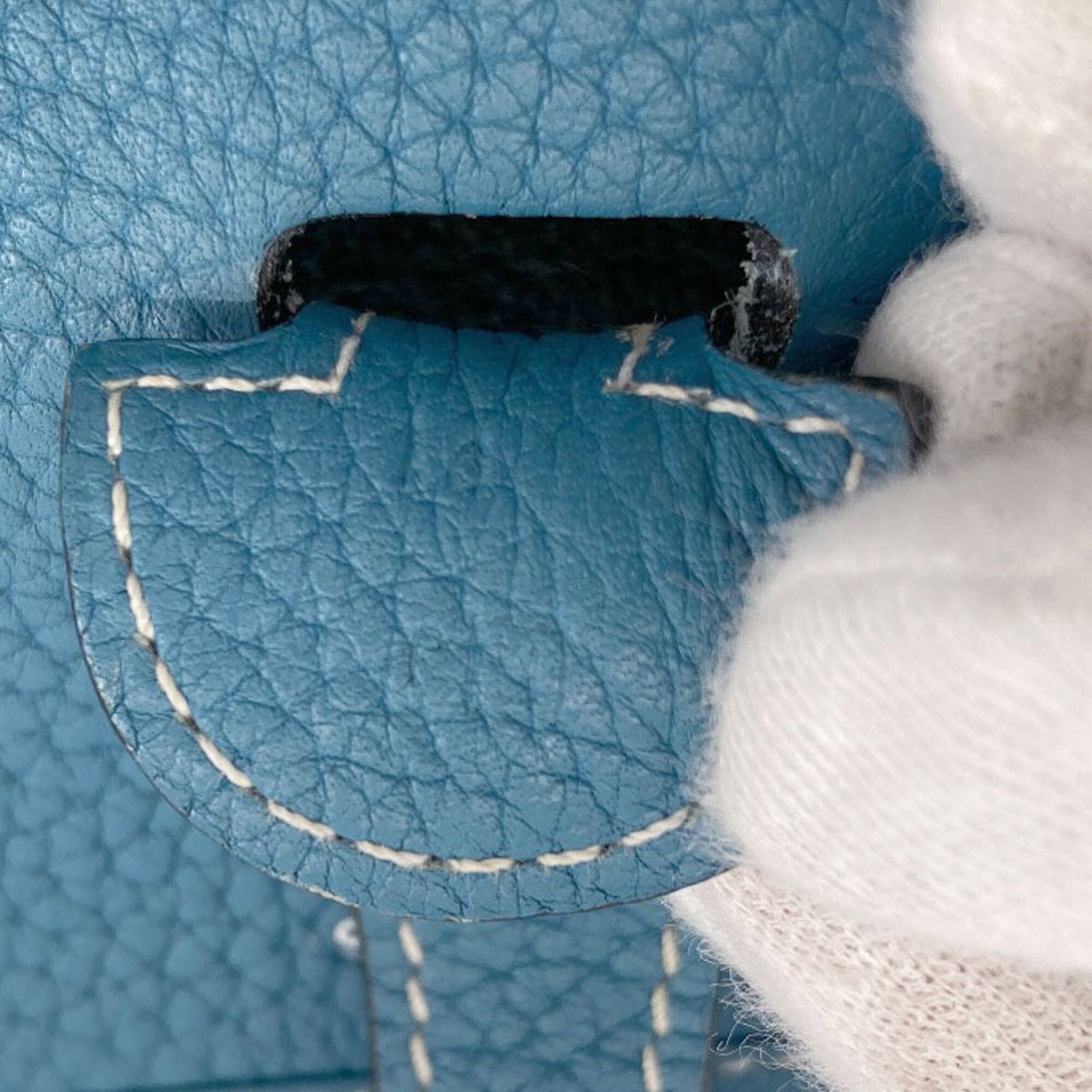 Hermes Blue Taurillon Clemence Leather Shoulder Bag (Pre-Owned)