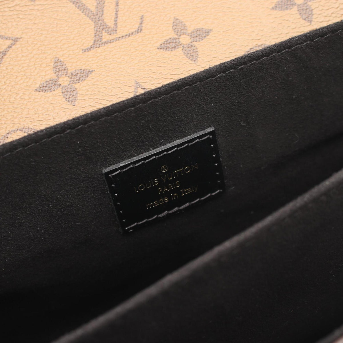 Louis Vuitton Black Brown Coated Canvas Leather Handbag Pochette (Pre-Owned)