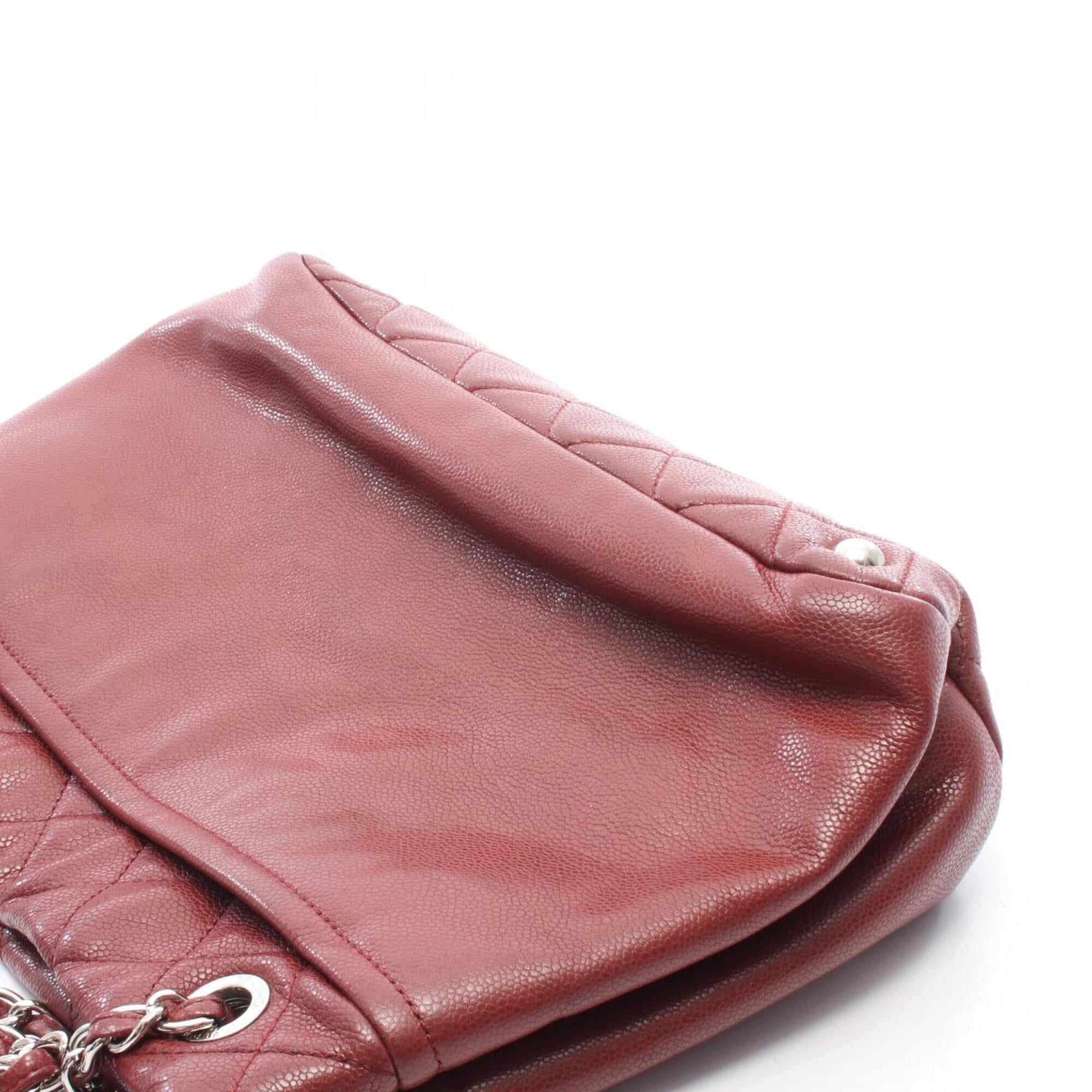 Chanel Bordeaux Grained Calfskin Handbag Tote Bag (Pre-Owned)