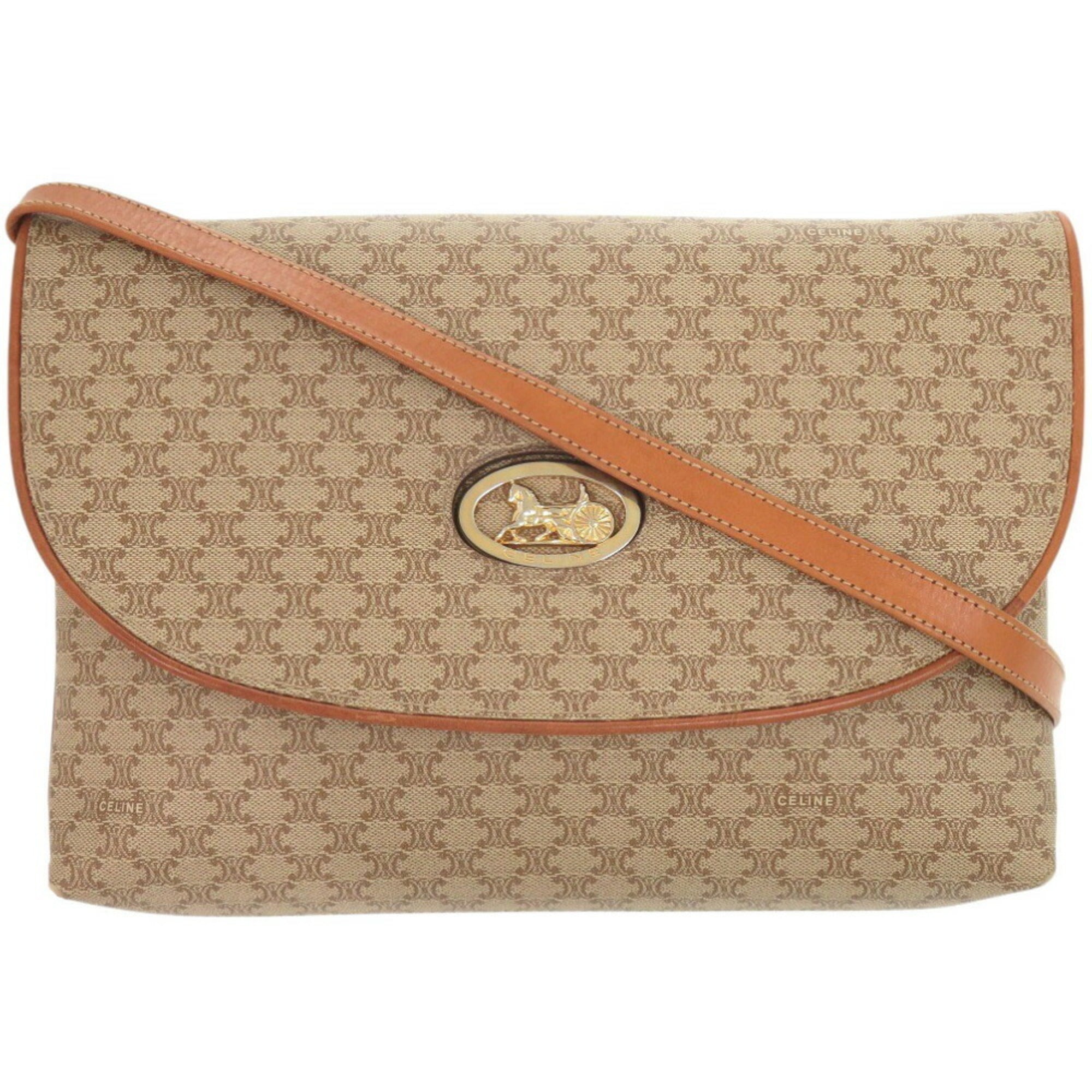 Celine Beige Pvc Leather Shoulder Bag (Pre-Owned)