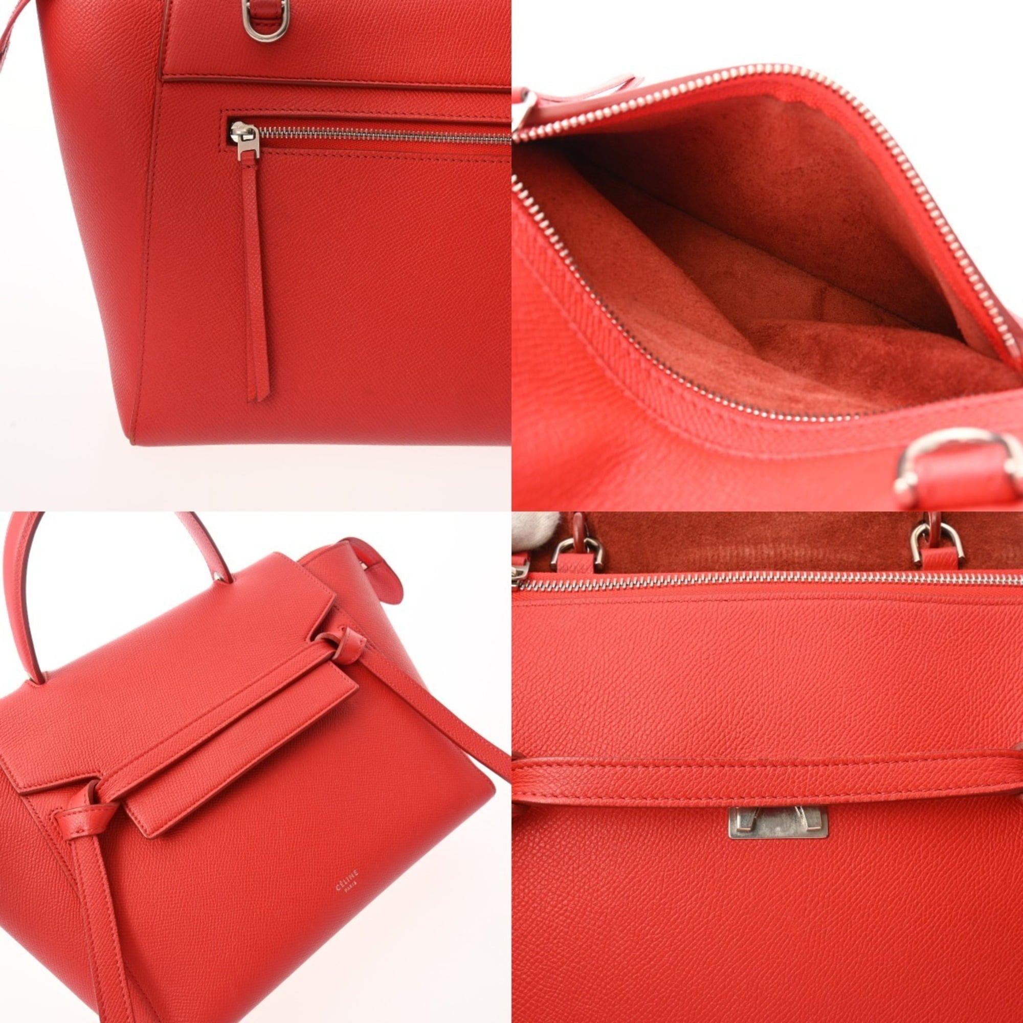 Celine Red Color Leather Handbag (Pre-Owned)