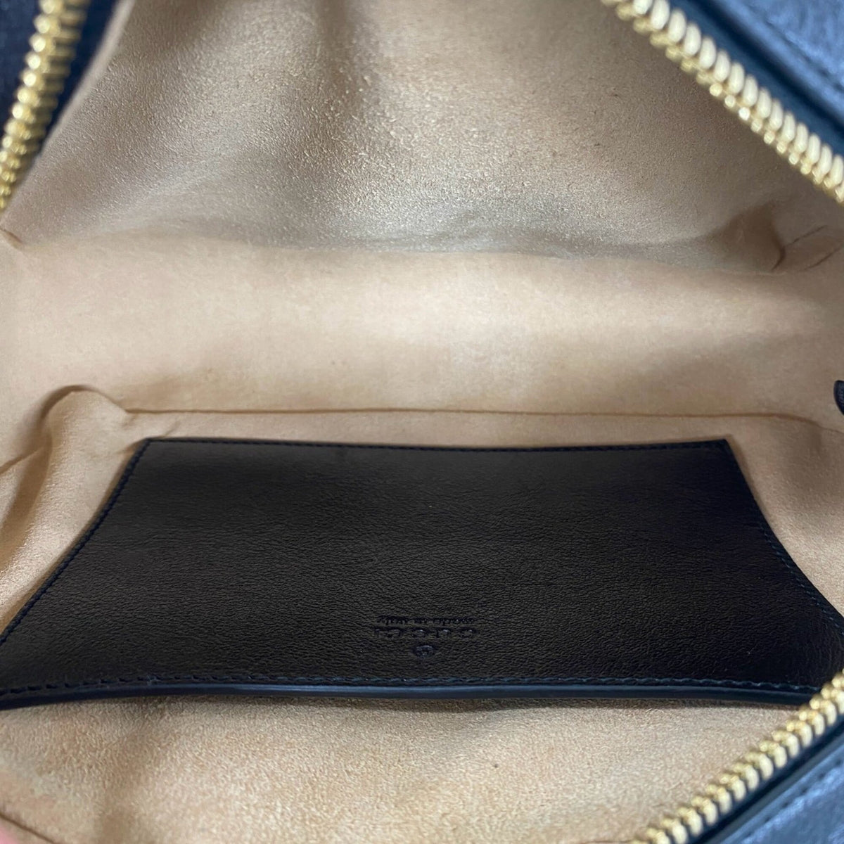 Gucci Black Brown Canvas Leather Pochette Shoulder Bag (Pre-Owned)