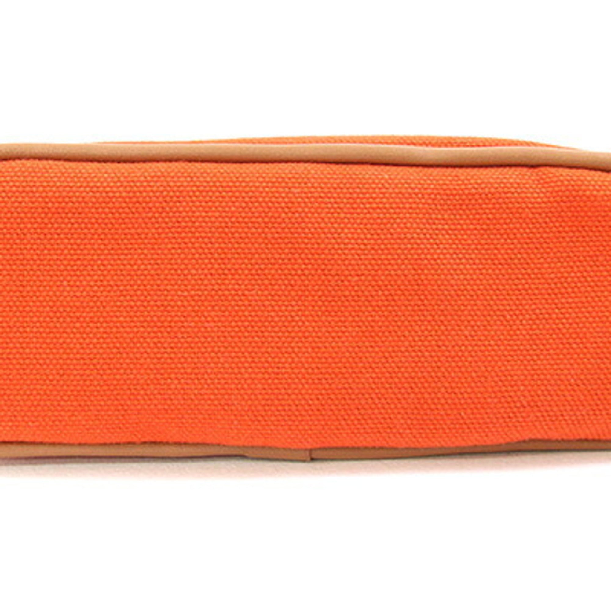 Hermes Orange Cotton Canvas Handbag Pouch (Pre-Owned)