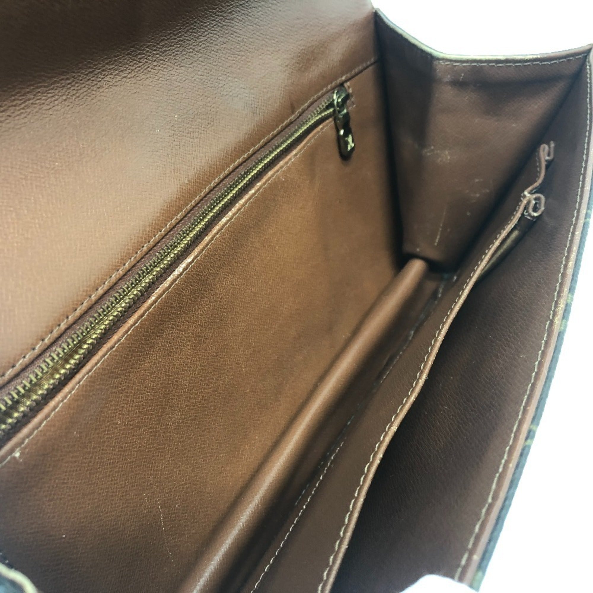 Louis Vuitton Brown Monogram Clutch Bag Pochette Pouch (Pre-Owned)