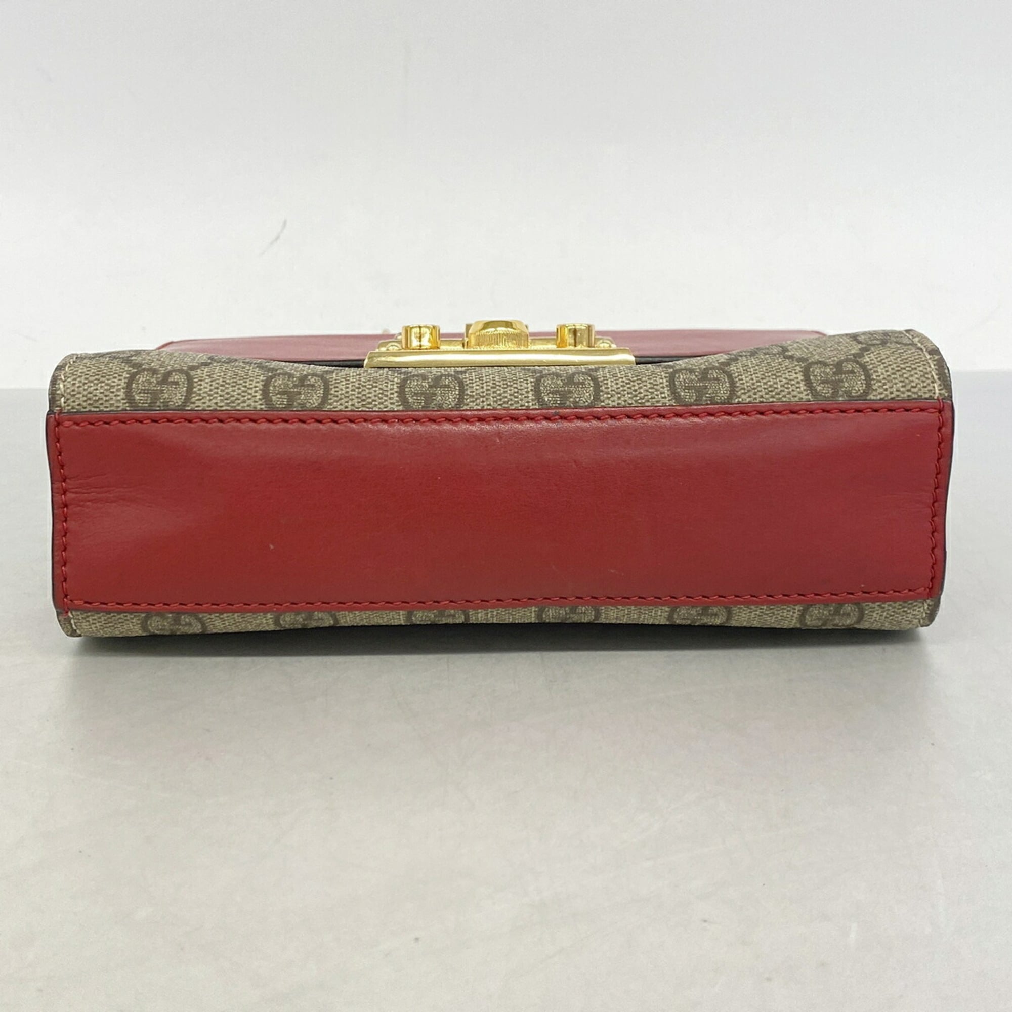 Gucci Brown Red Color Pvc Shoulder Bag (Pre-Owned)
