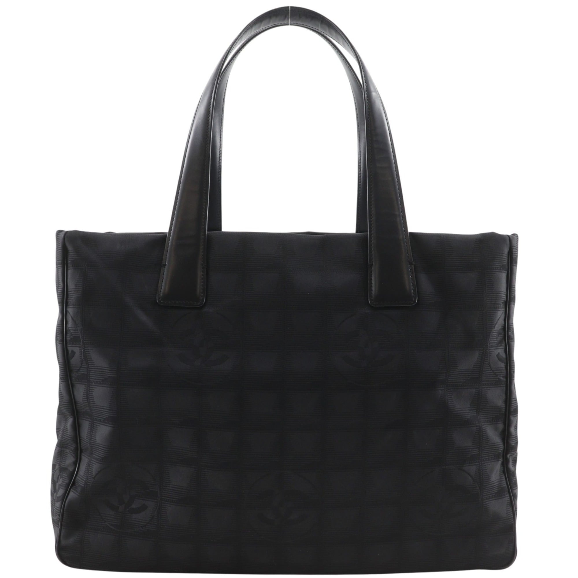 Chanel Black Nylon Canvas Tote Bag Weekend Bag (Pre-Owned)