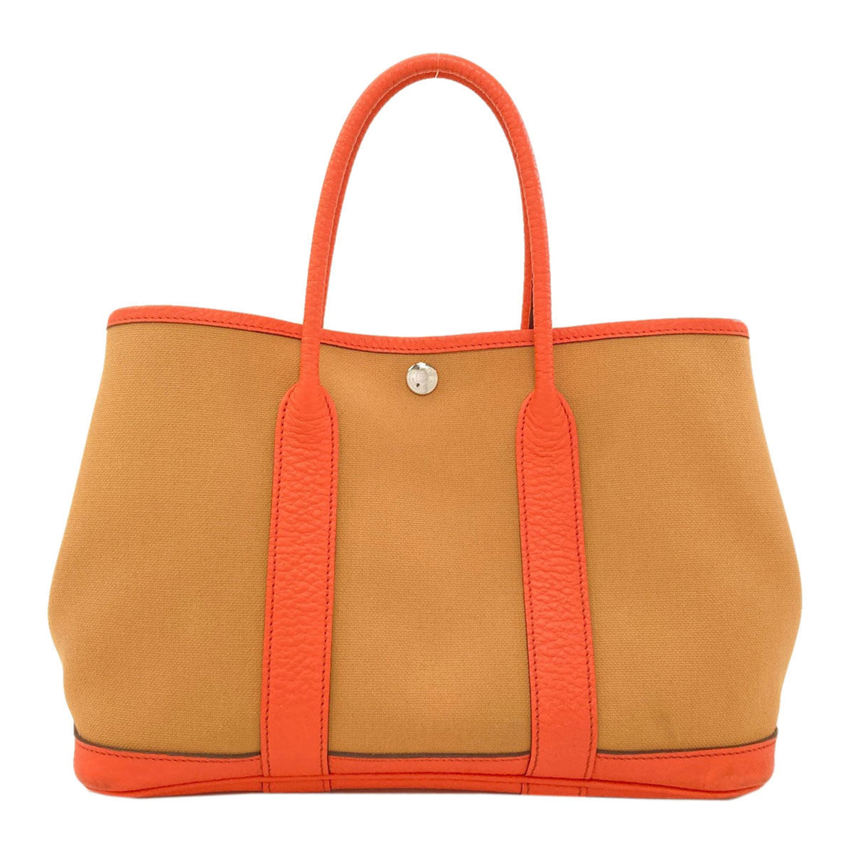 Hermes Orange Negonda Leather Canvas Tote Bag (Pre-Owned)
