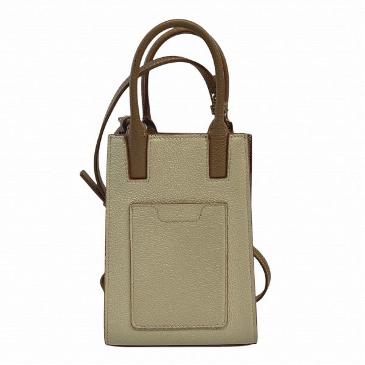 Burberry Beige Ivory Leather Shoulder Bag Tote Bag (Pre-Owned)