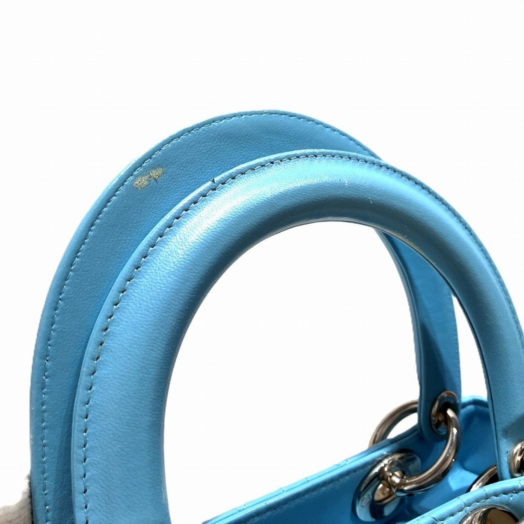 Christian Dior Sky Blue Leather Handbag (Pre-Owned)