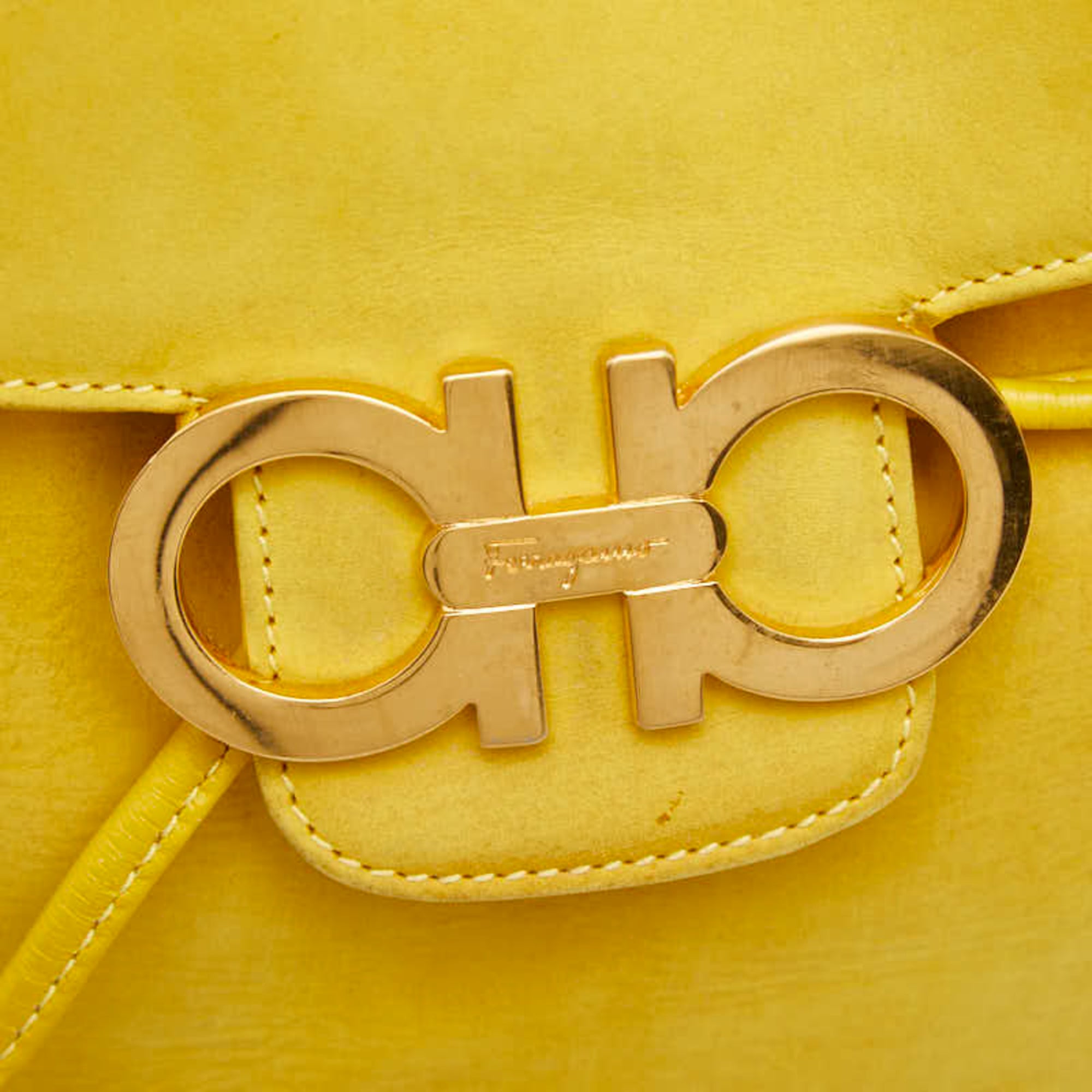 Salvatore Ferragamo Yellow Leather Backpack (Pre-Owned)