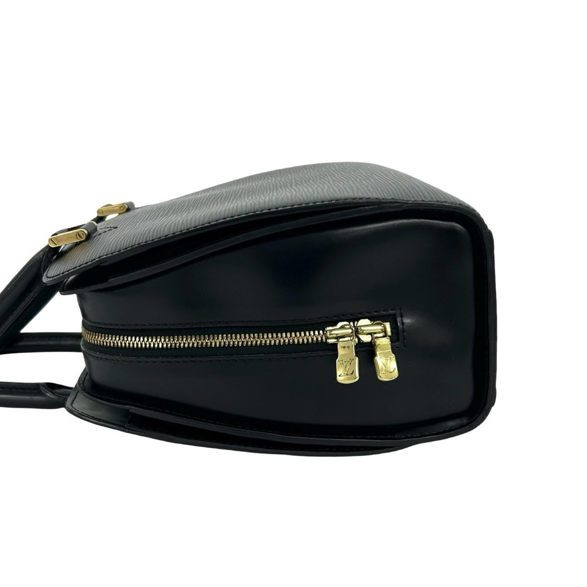 Louis Vuitton Black Leather Boston Bag Handbag (Pre-Owned)