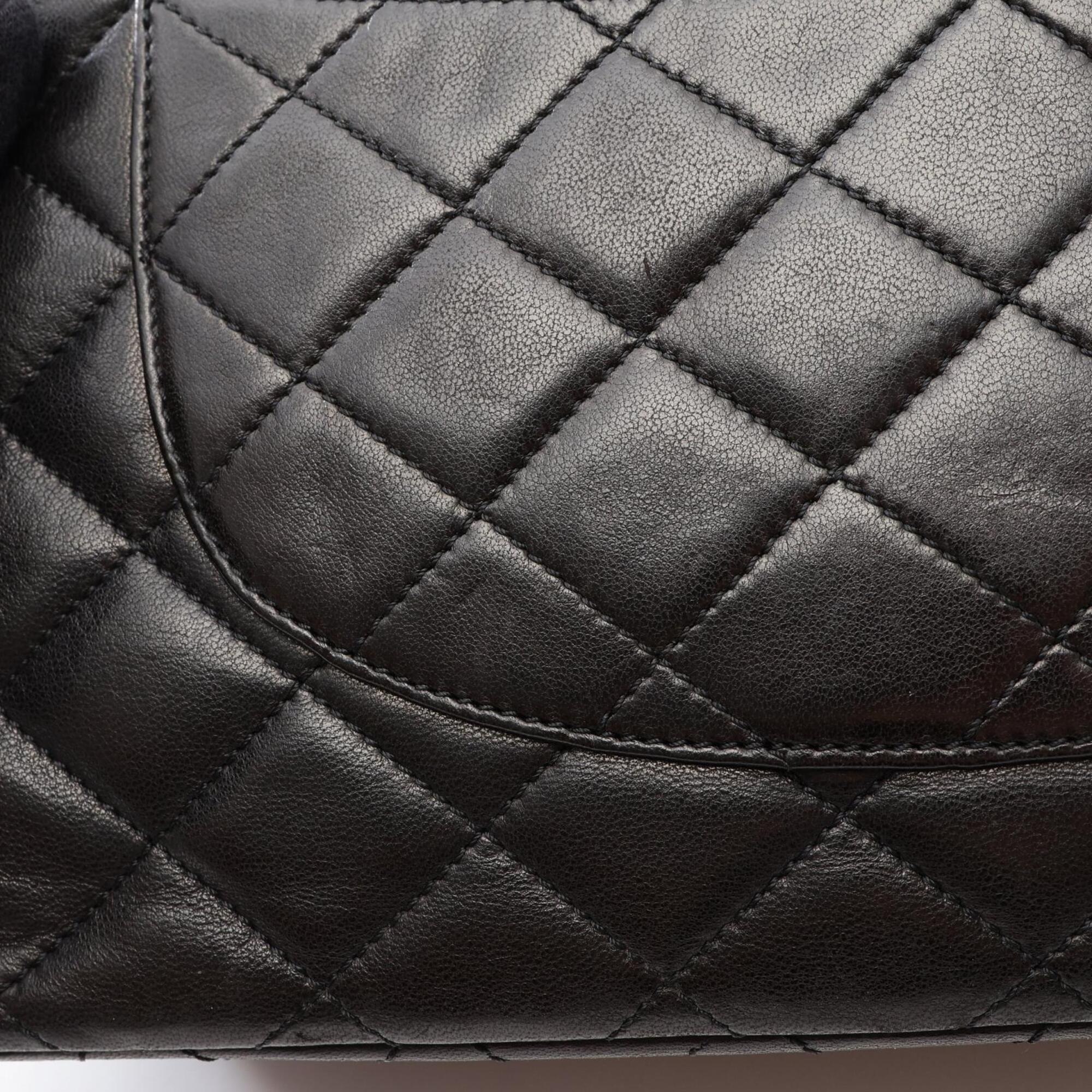 Chanel Black Leather Handbag Shoulder Bag (Pre-Owned)