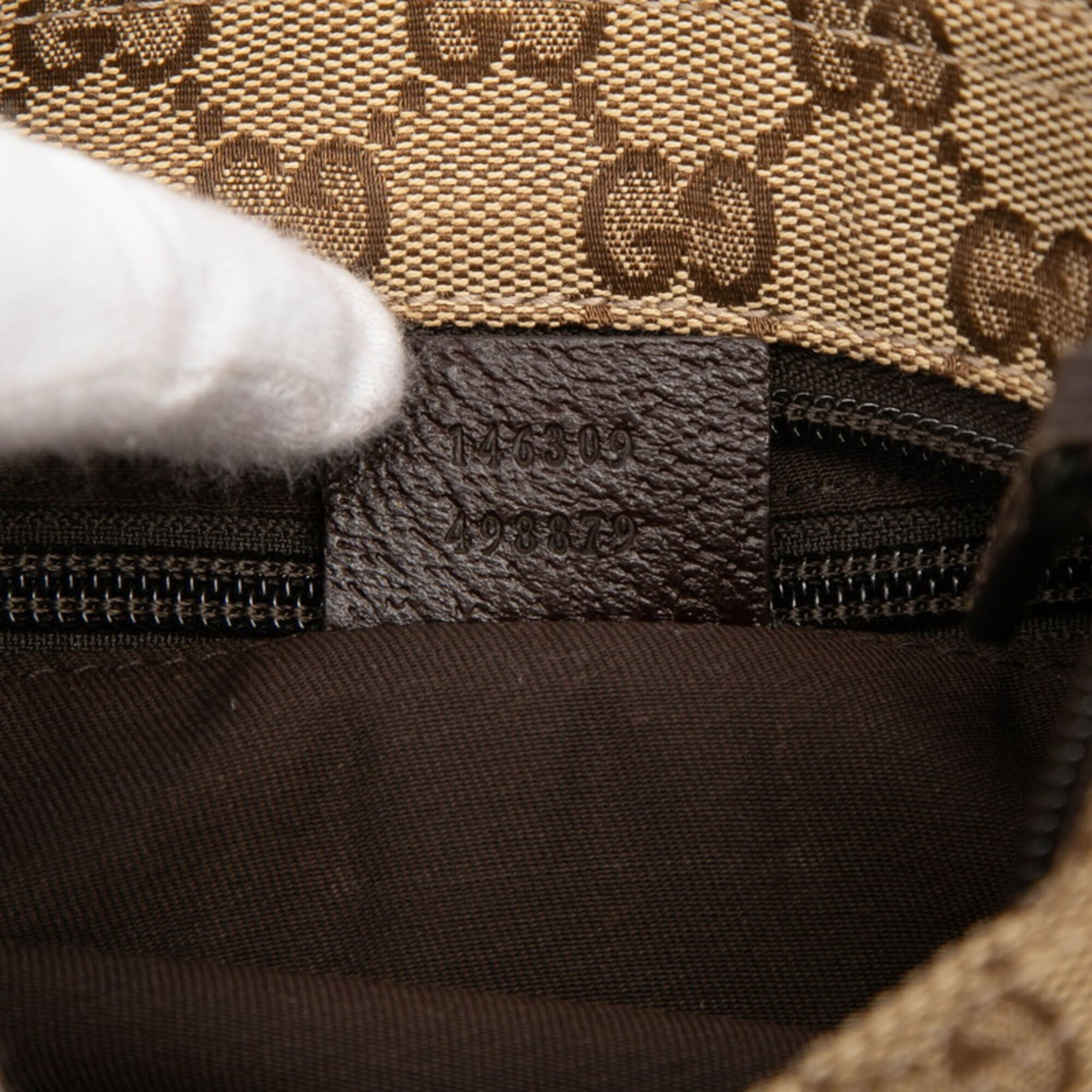 Gucci Beige Multi-Color Canvas Leather Shoulder Bag (Pre-Owned)
