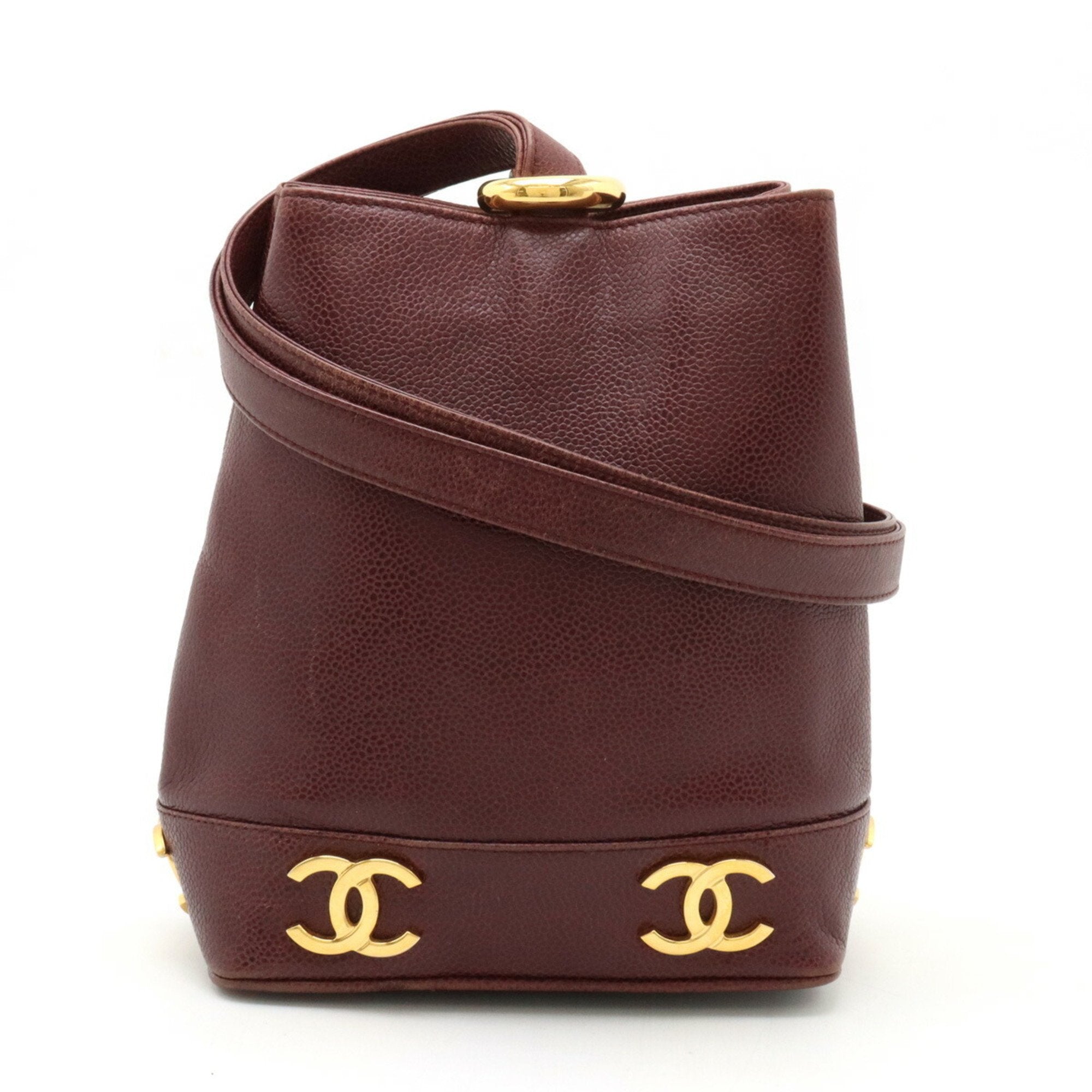 Chanel Bordeaux Caviar Leather Shoulder Bag (Pre-Owned)