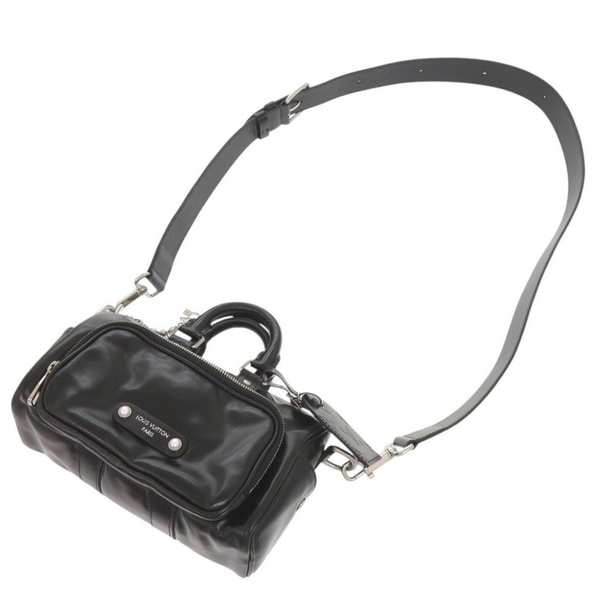 Louis Vuitton Black Leather Handbag (Pre-Owned)
