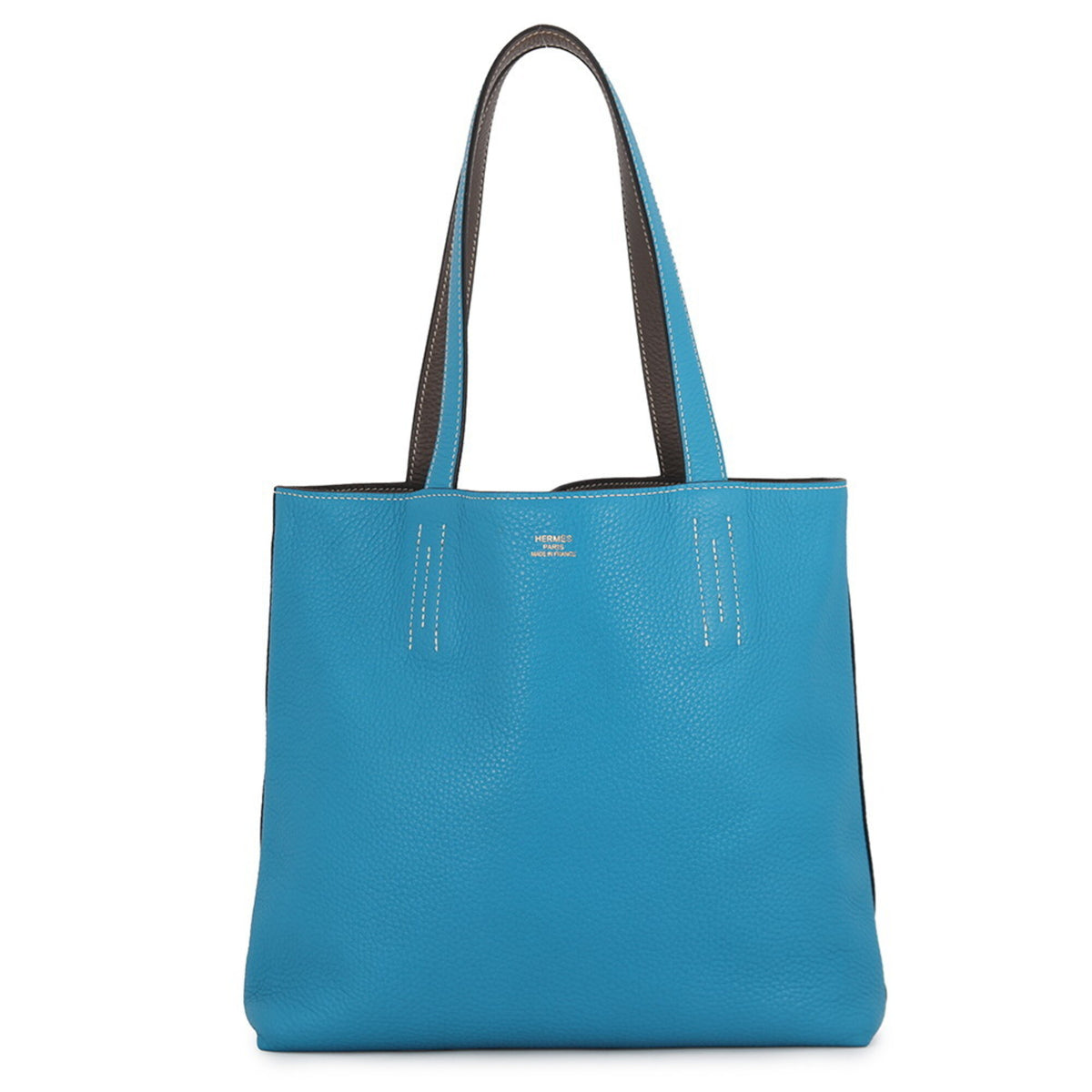 Hermes Etain Taurillon Clemence Leather Handbag Tote Bag (Pre-Owned)