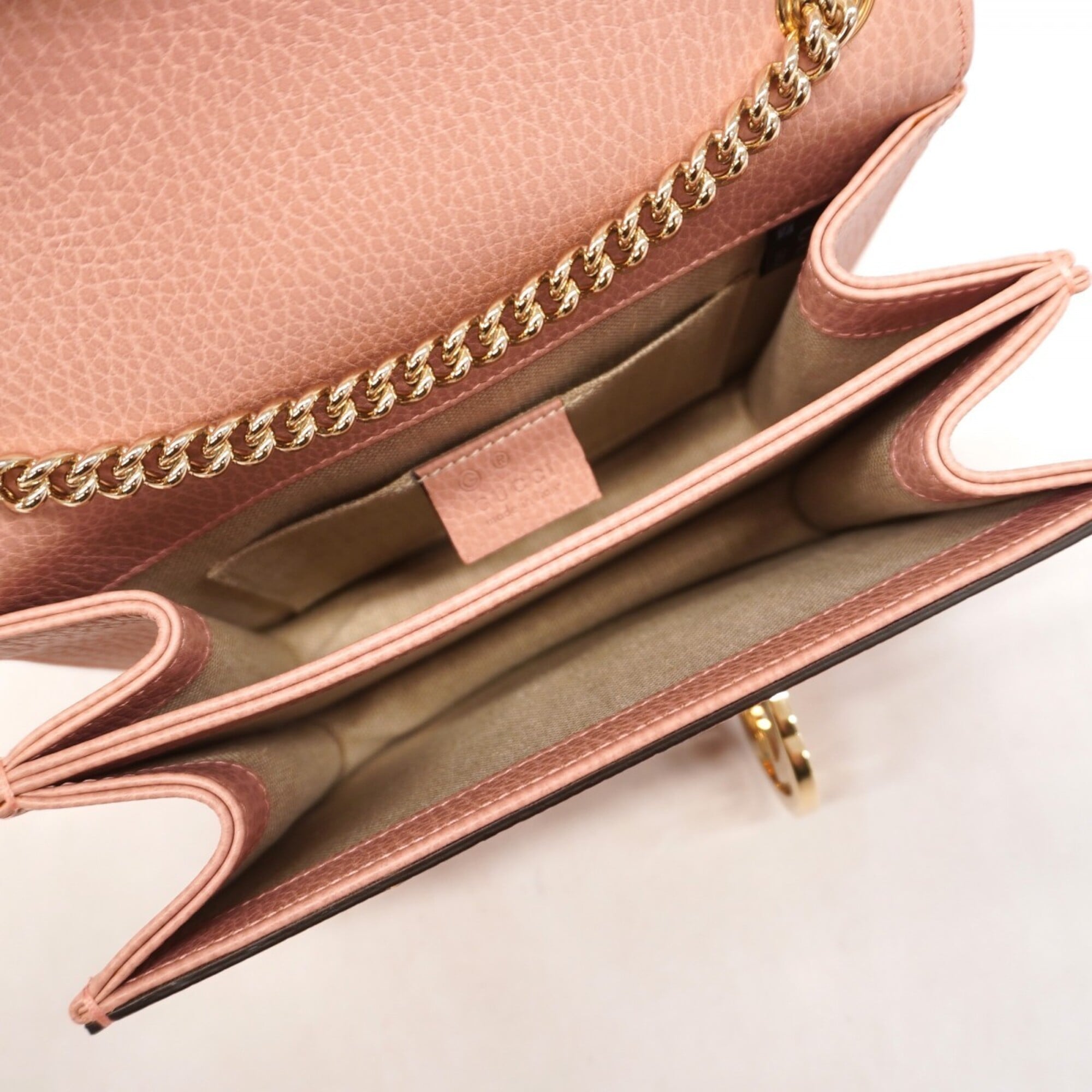 Gucci Pink Leather Shoulder Bag (Pre-Owned)