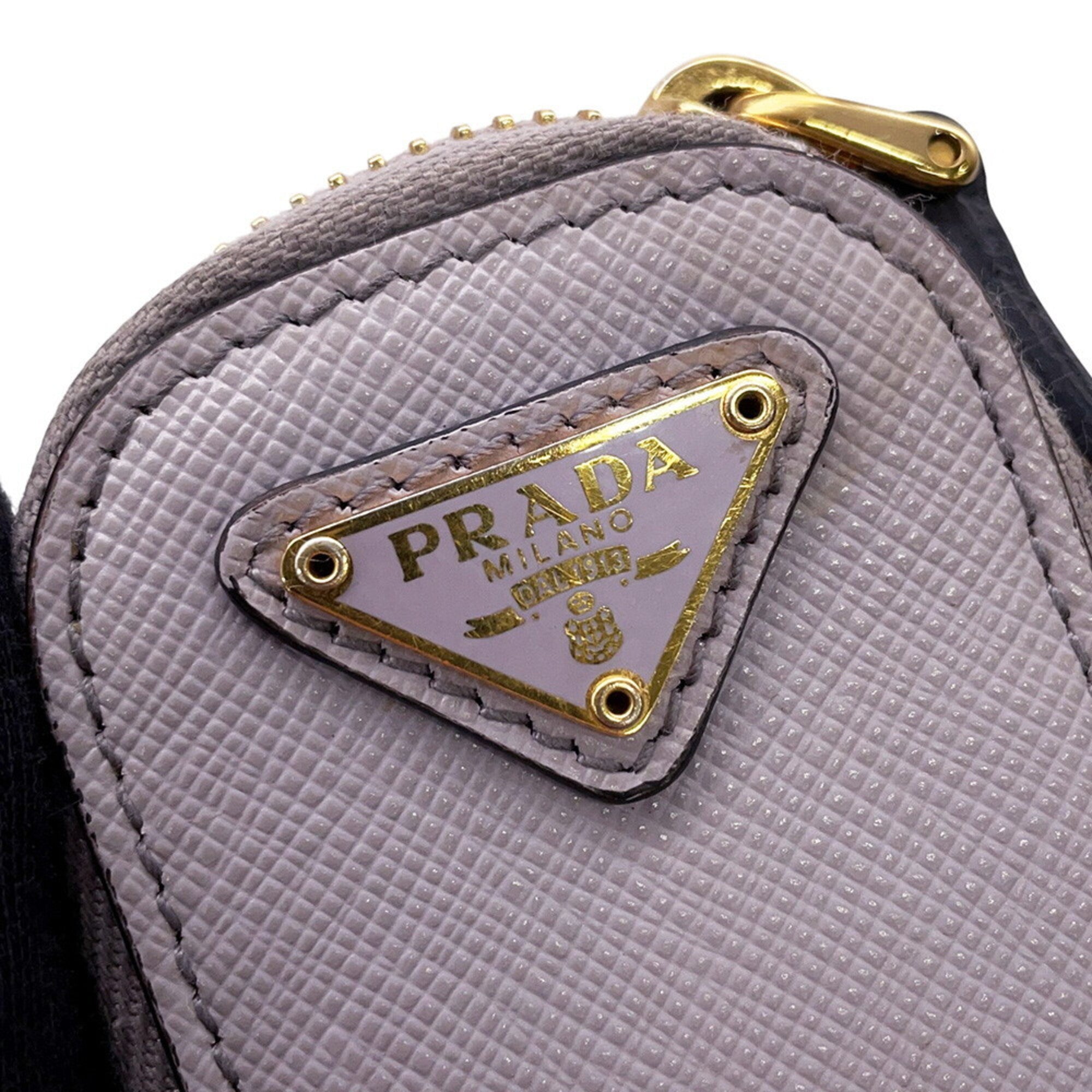 Prada Purple Leather Handbag Shoulder Bag (Pre-Owned)