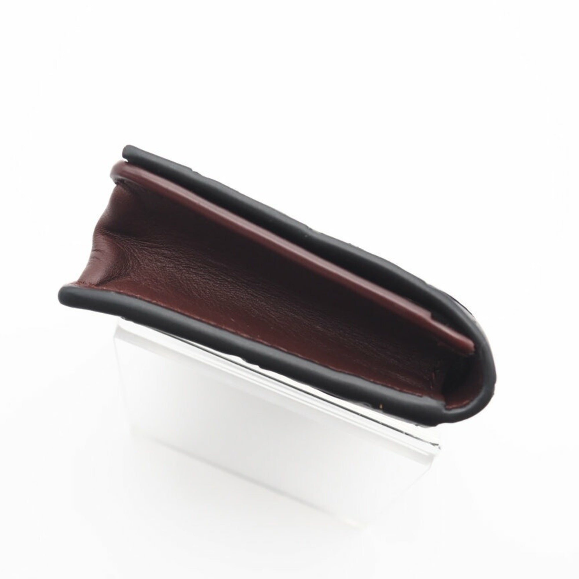 Bottega Veneta Intrecciato Black Bordeaux Intrecciato Card Wallet (Pre-Owned)