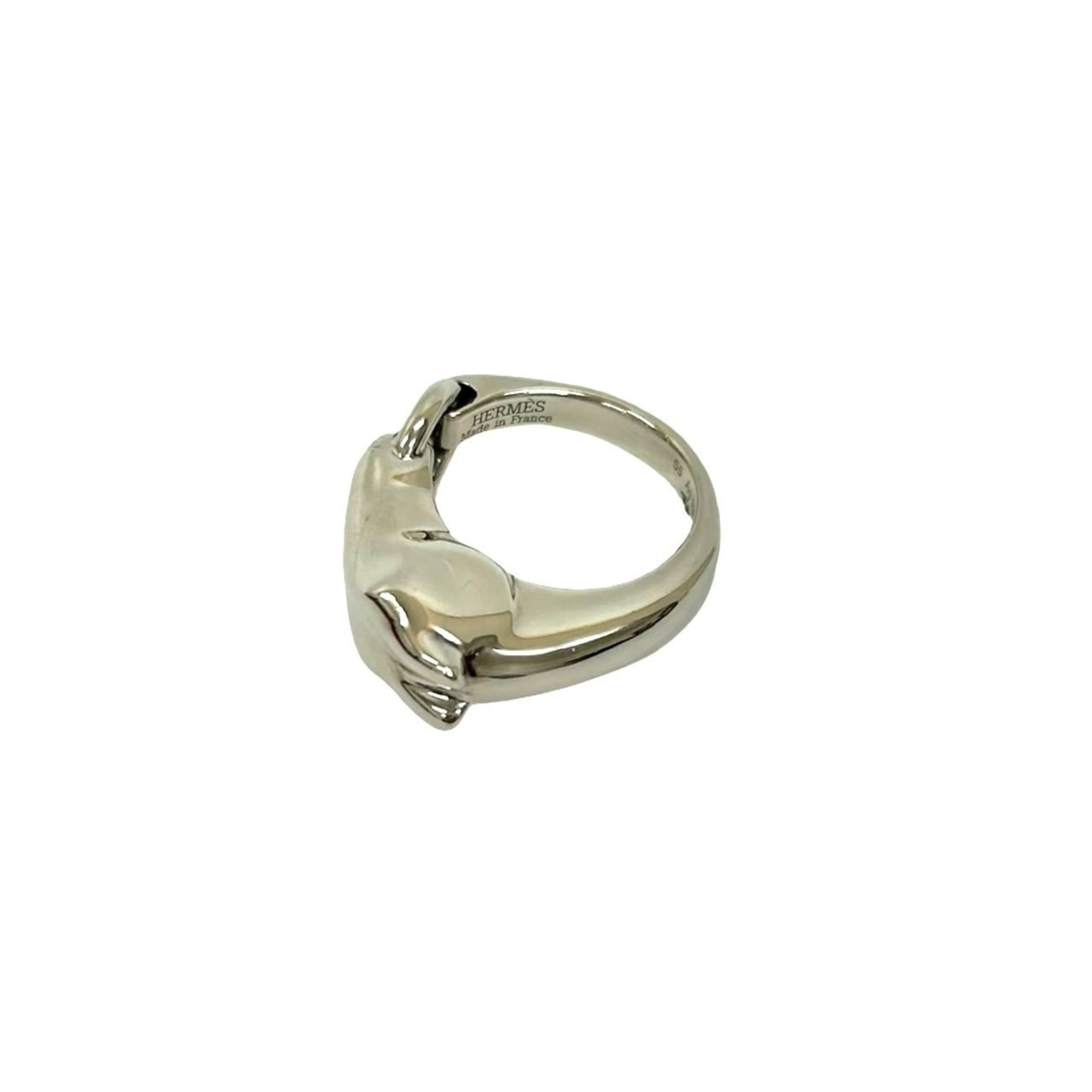 Hermes Silver Silver 925 Band Ring (Pre-Owned)