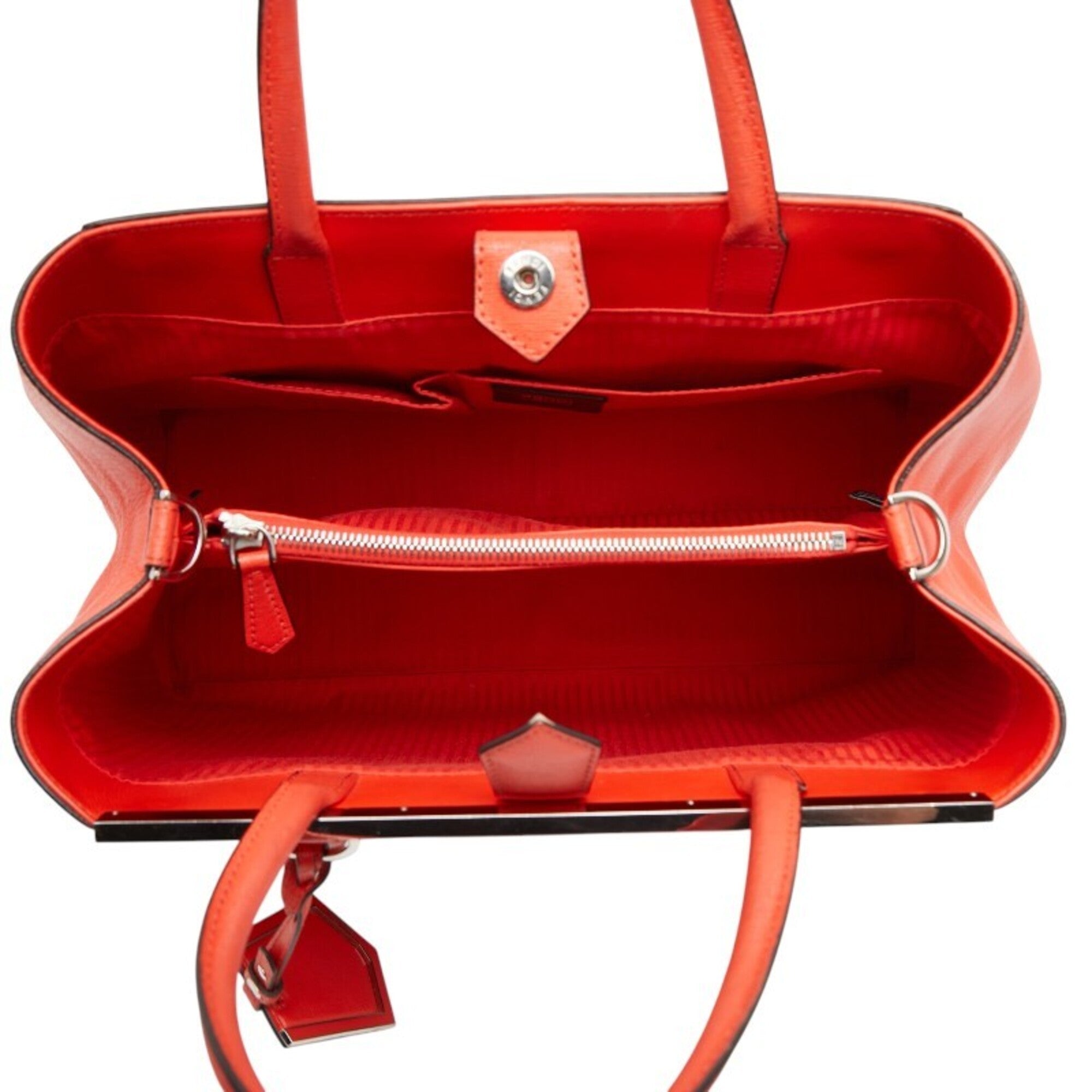 Fendi Red Color Leather Handbag Shoulder Bag (Pre-Owned)