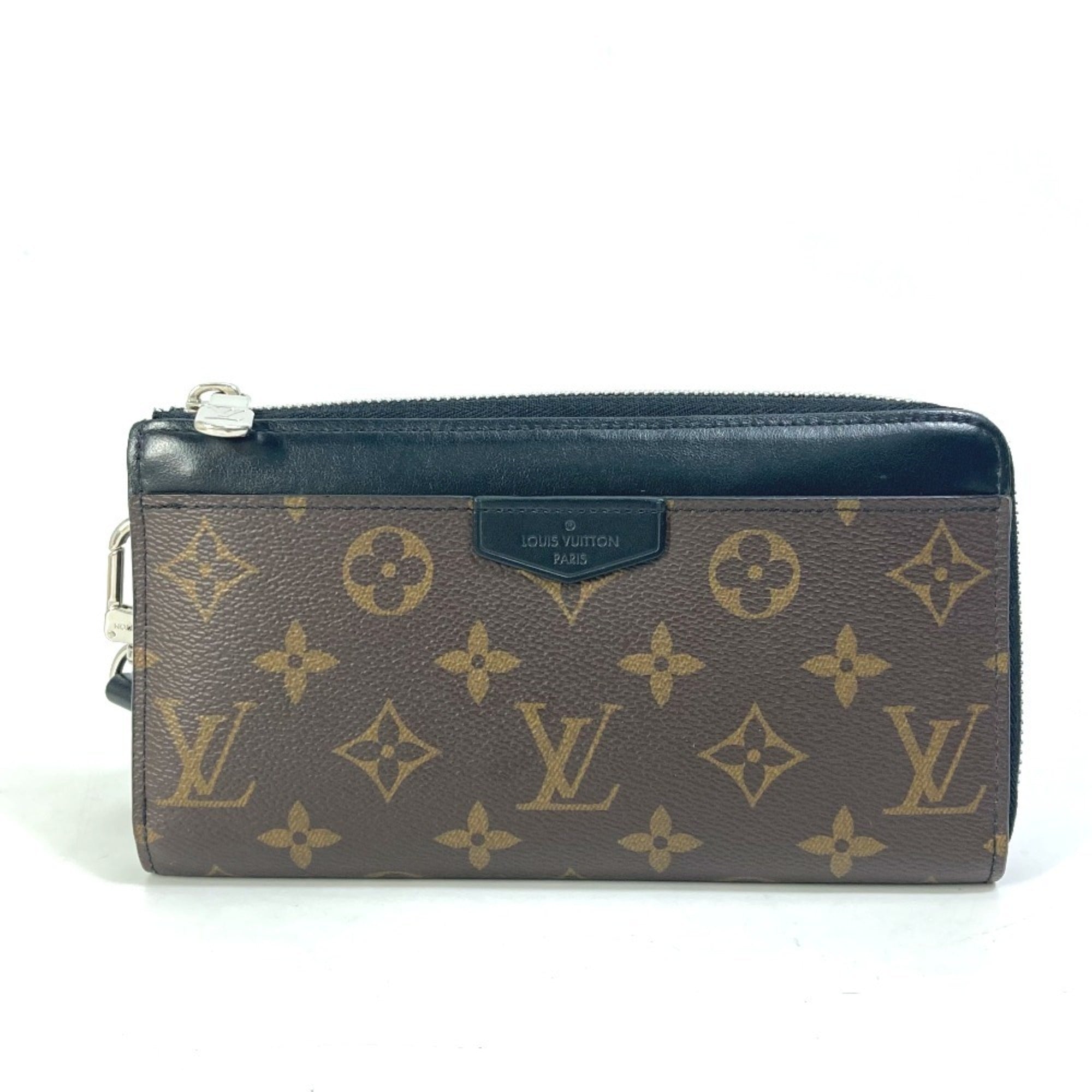 Louis Vuitton Monogram Macassar Black Brown Monogram Long Wallet (Bi-Fold) (Pre-Owned)