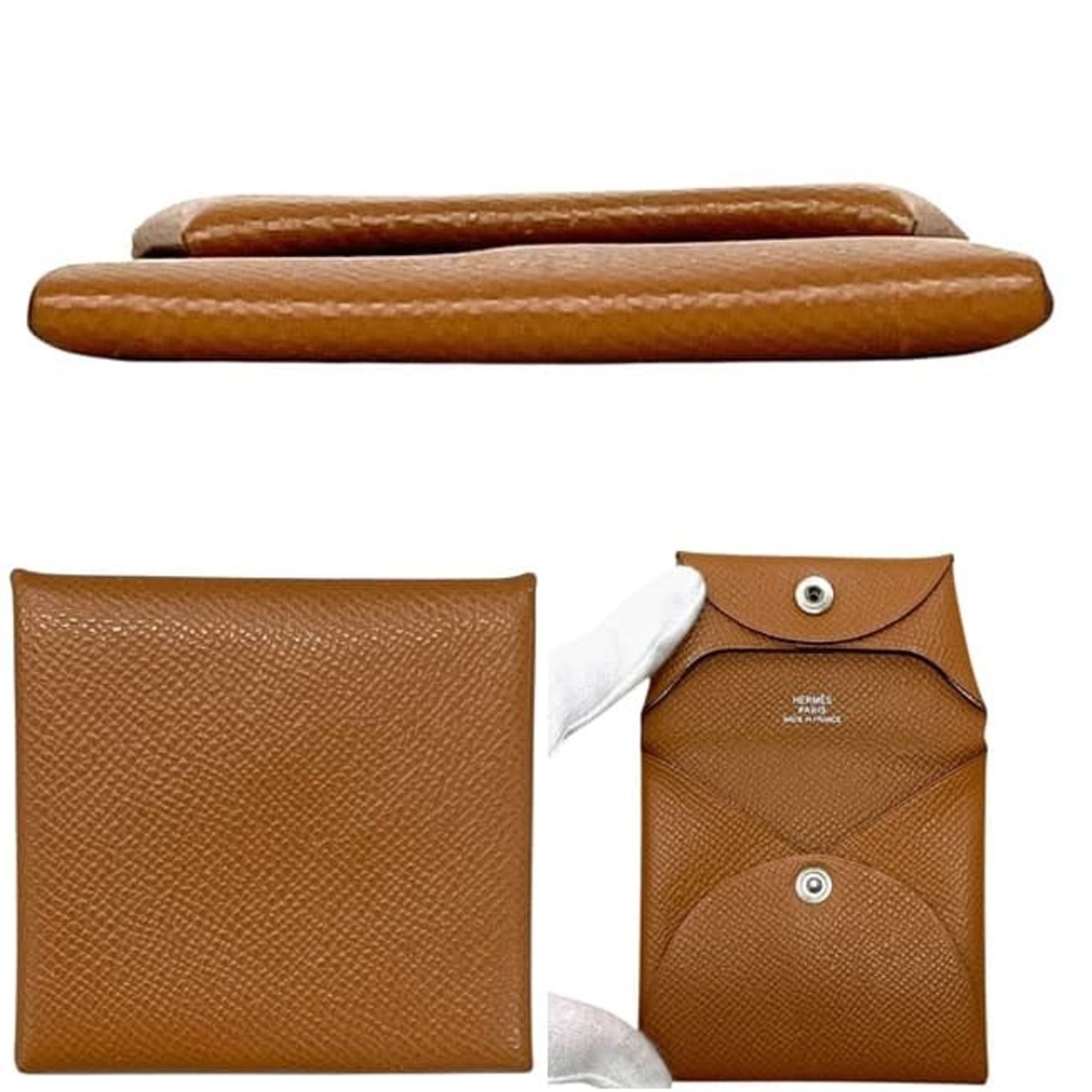 Hermes Brown Epsom Leather Coin Purse/Coin Case (Pre-Owned)