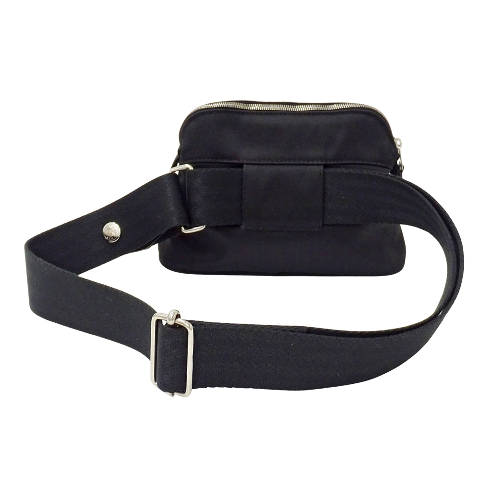Hermes Black Toile Chevron Handbag Sling Bag (Pre-Owned)
