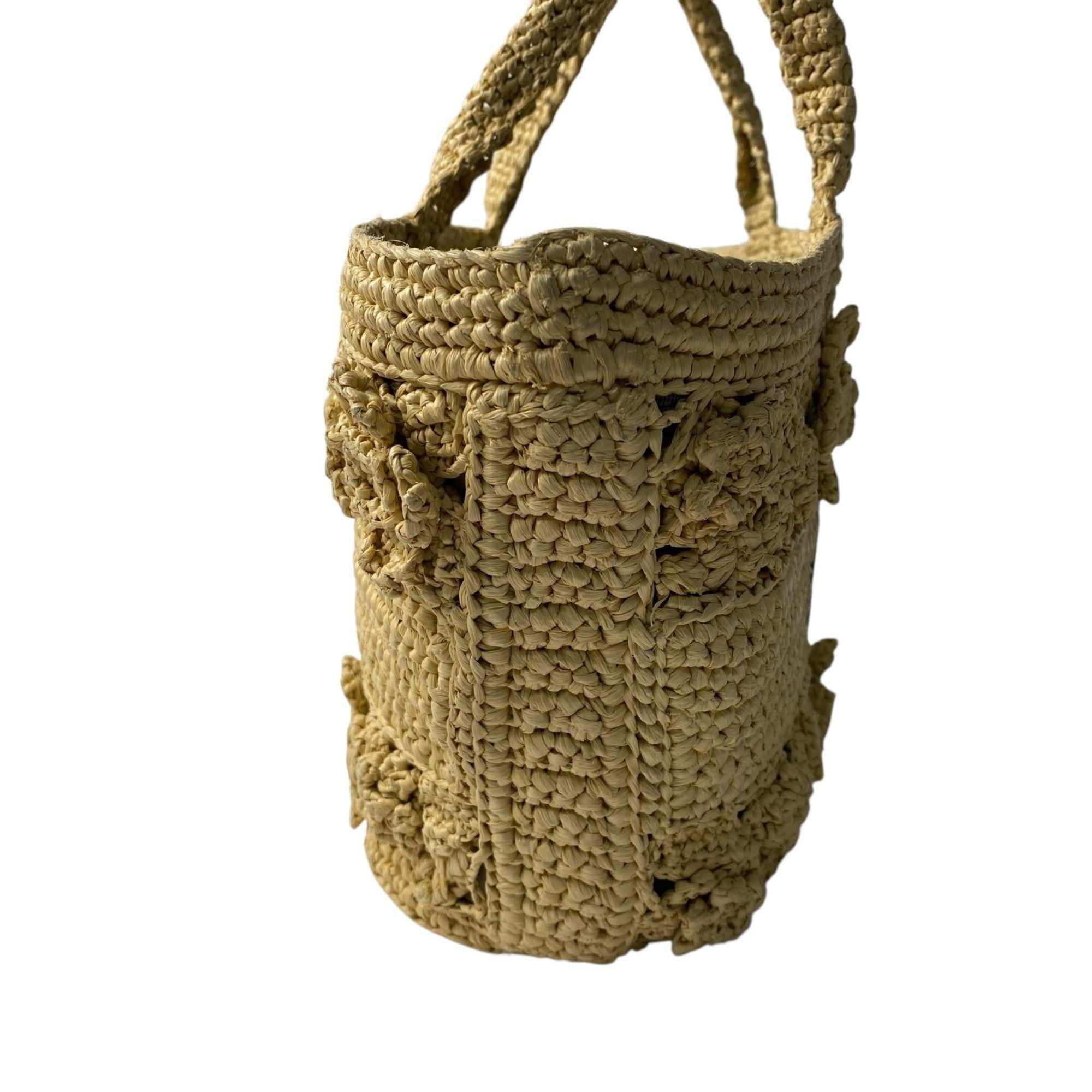 Christian Dior Beige Raffia Handbag Shoulder Bag (Pre-Owned)