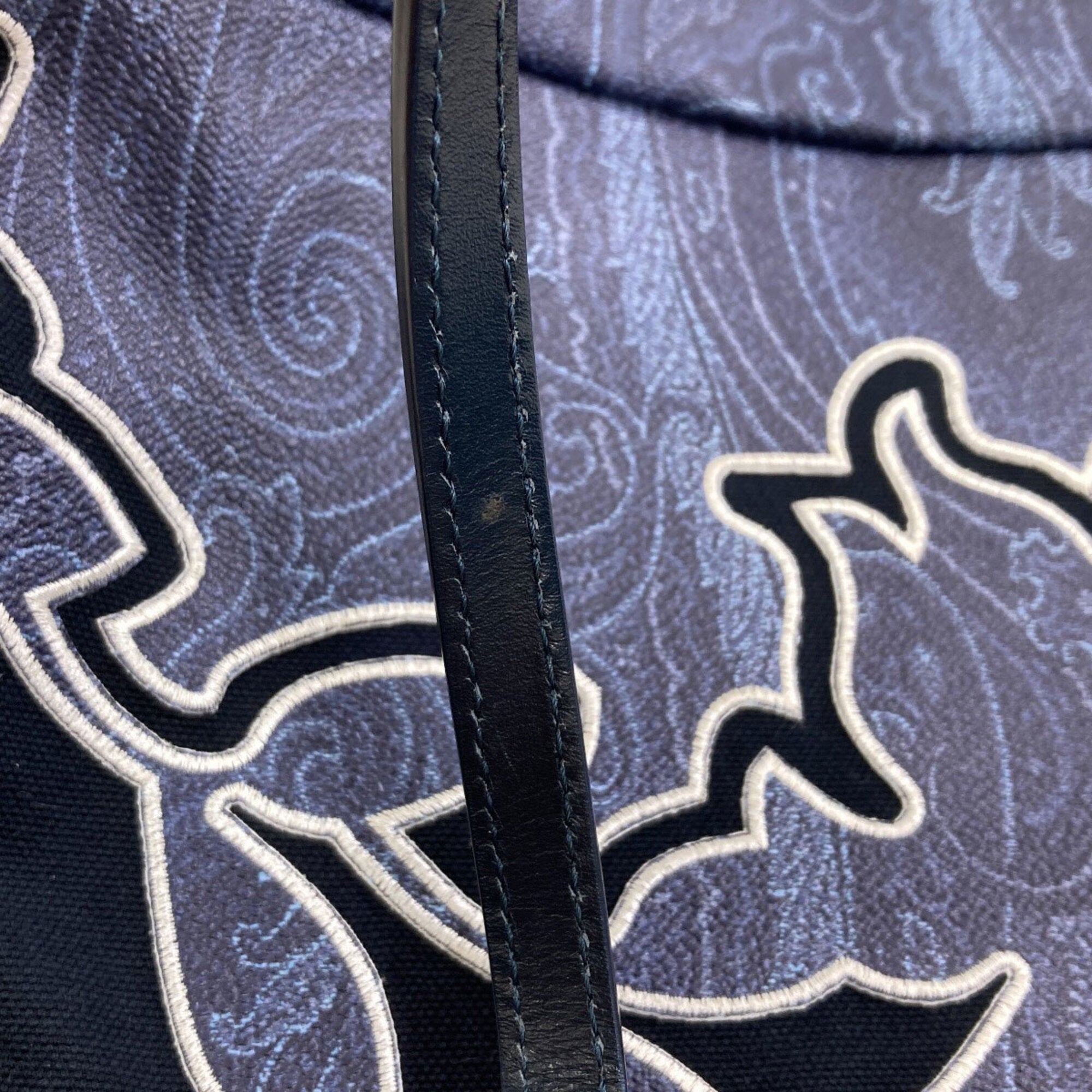 Etro Blue Navy Pvc Canvas Tote Bag (Pre-Owned)