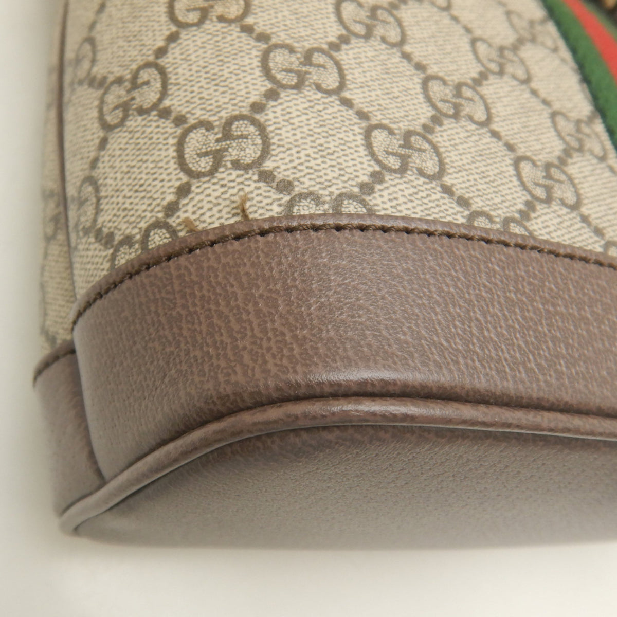 Gucci Beige Gg Supreme Canvas Leather Tote Bag (Pre-Owned)